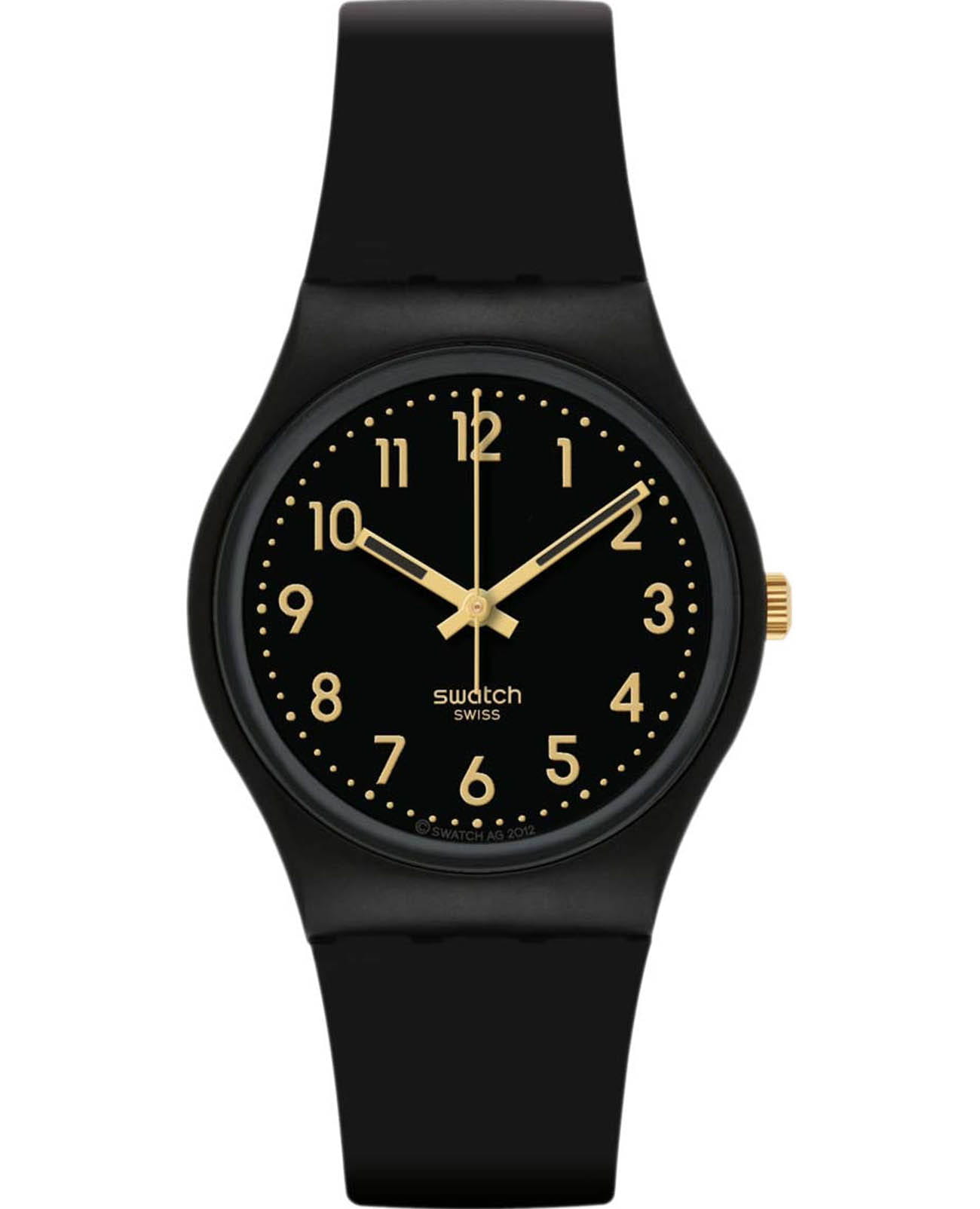 Swatch Swatch Gent Standard GB274  GB274 кварцевые женские часы черный циферблат, браслет силикон — вид спереди