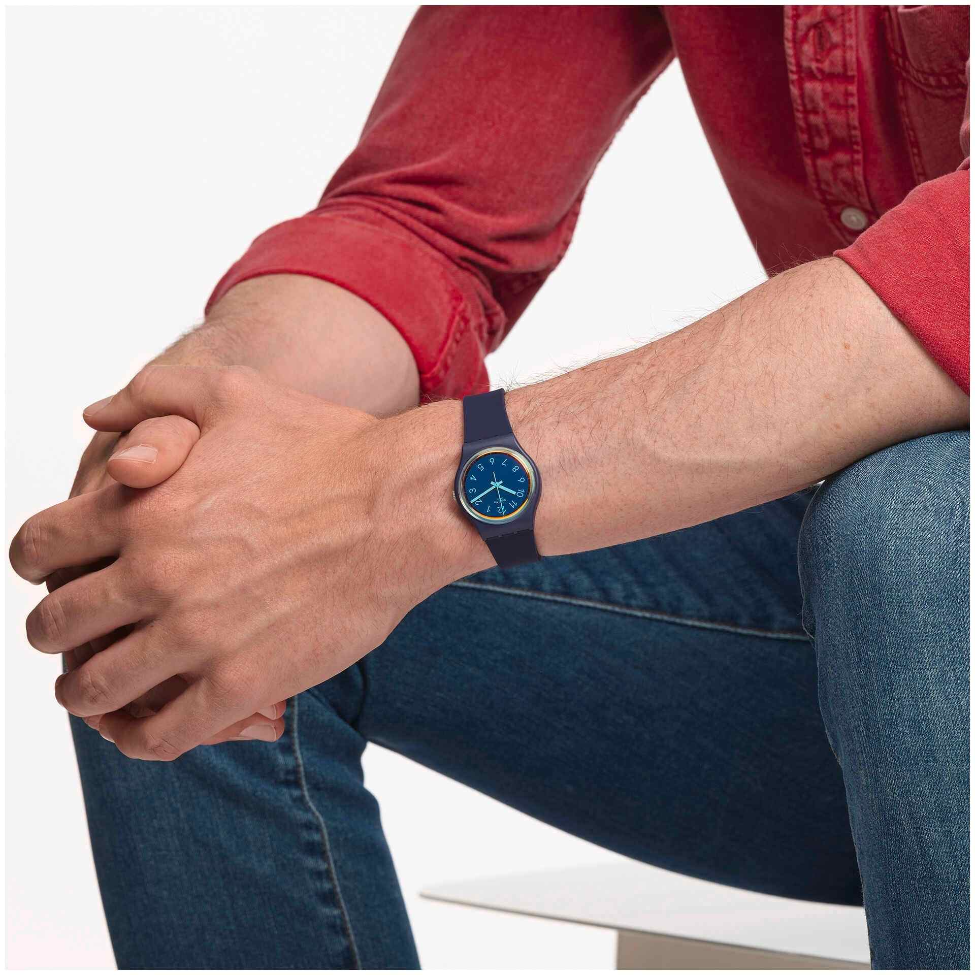 Swatch Swatch Gent Standard GN274, gent швейцария мужские часы на браслете силикон боковой вид