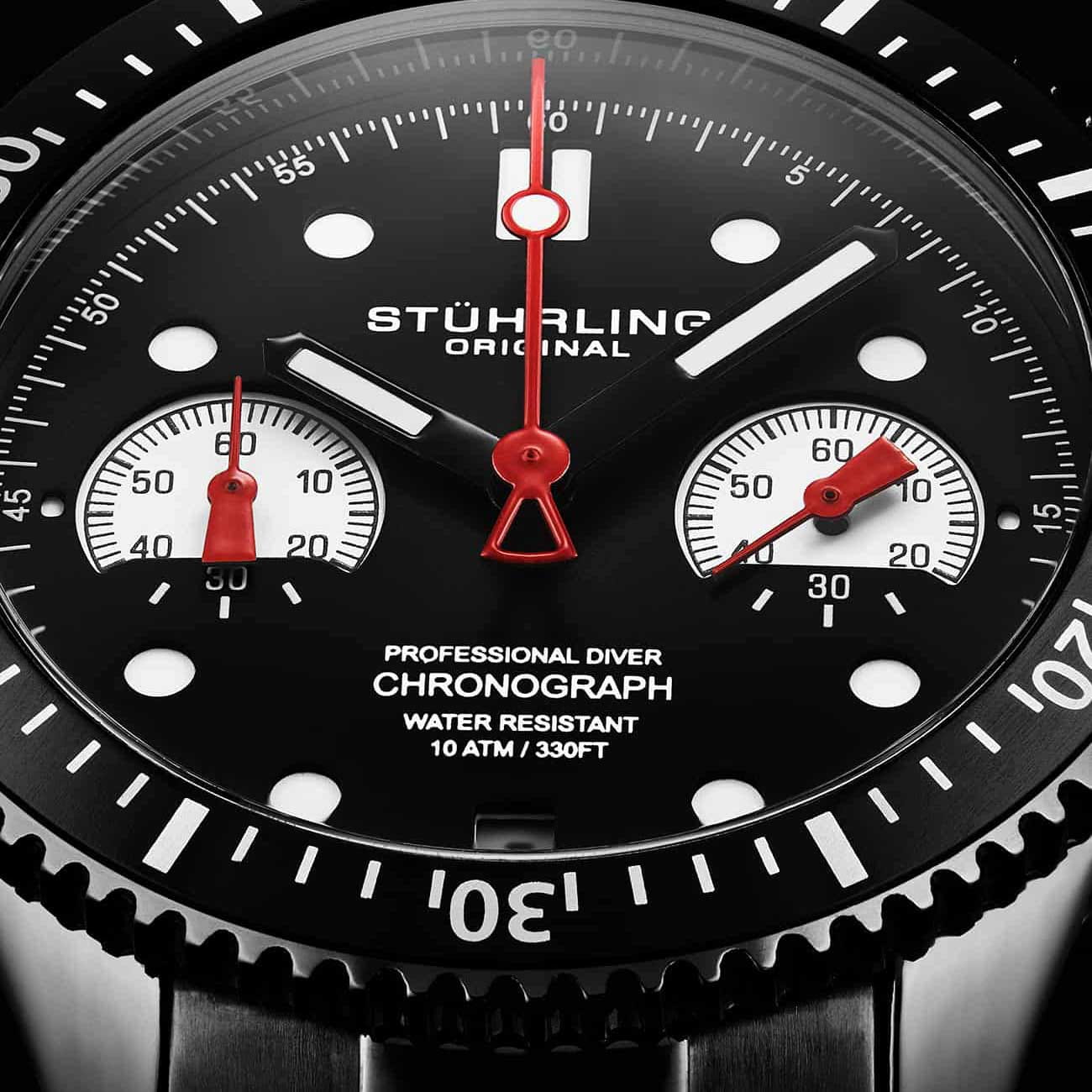 Stuhrling Stuhrling Aquadiver 4016.4 , наручные мужские часы фото под углом