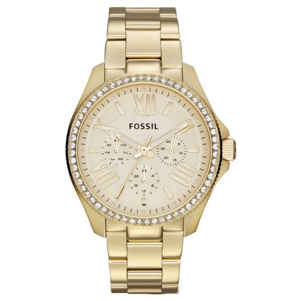Fossil Fossil Carlie  AM4482  AM4482  женские часы золотой циферблат, браслет  — вид спереди