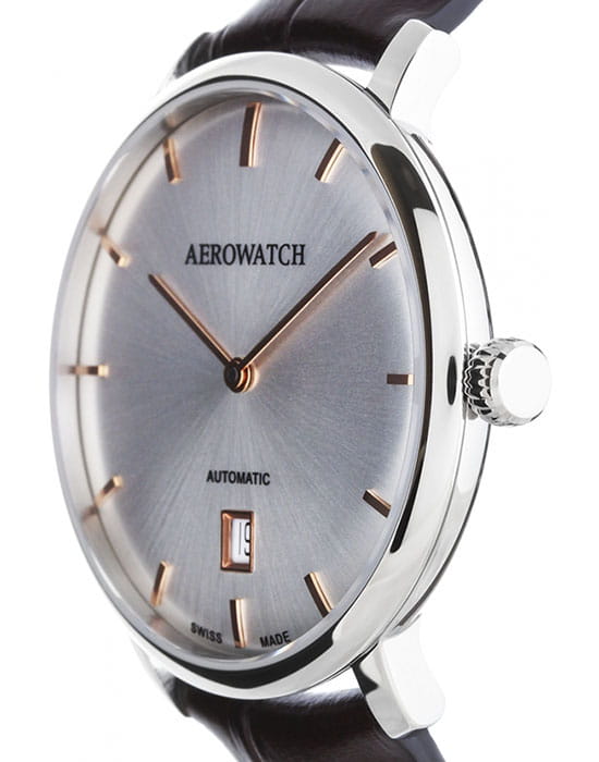 Aerowatch Aerowatch Heritage 67975 AA01,  швейцария мужские часы на браслете кожаный боковой вид