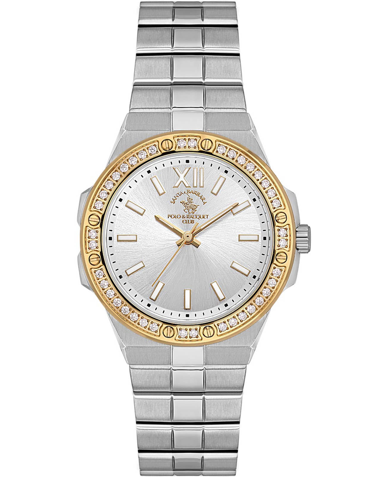 Santa Barbara Polo & Racquet Club Santa Barbara Polo & Racquet Club Luxury SB.1.10575-4  SB.1.10575-4 кварцевые женские часы серебристый циферблат, браслет нержавеющая сталь — вид спереди