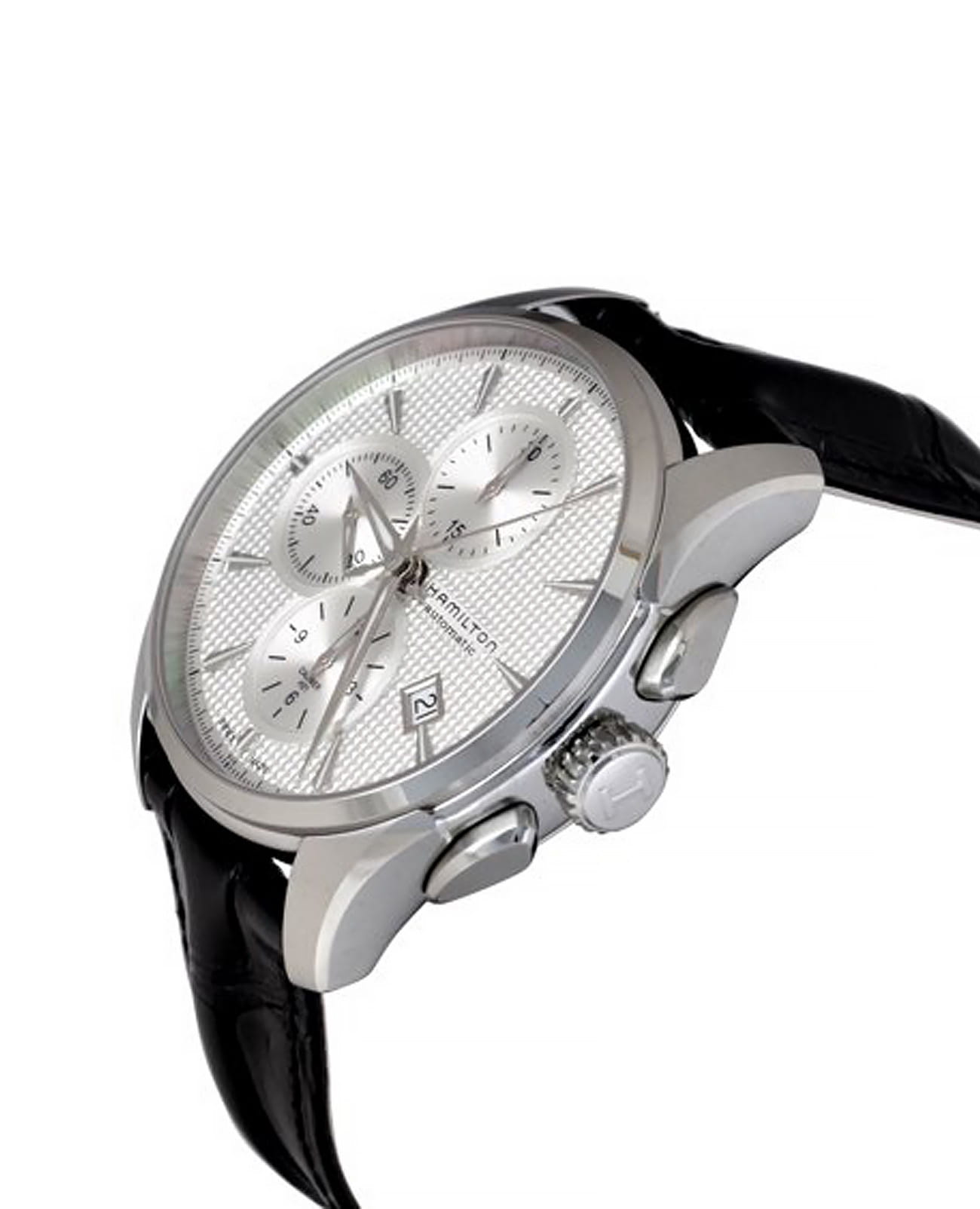 Hamilton Hamilton Jazzmaster Auto Chrono H32596751, jazzmaster швейцария мужские часы на браслете кожаный боковой вид