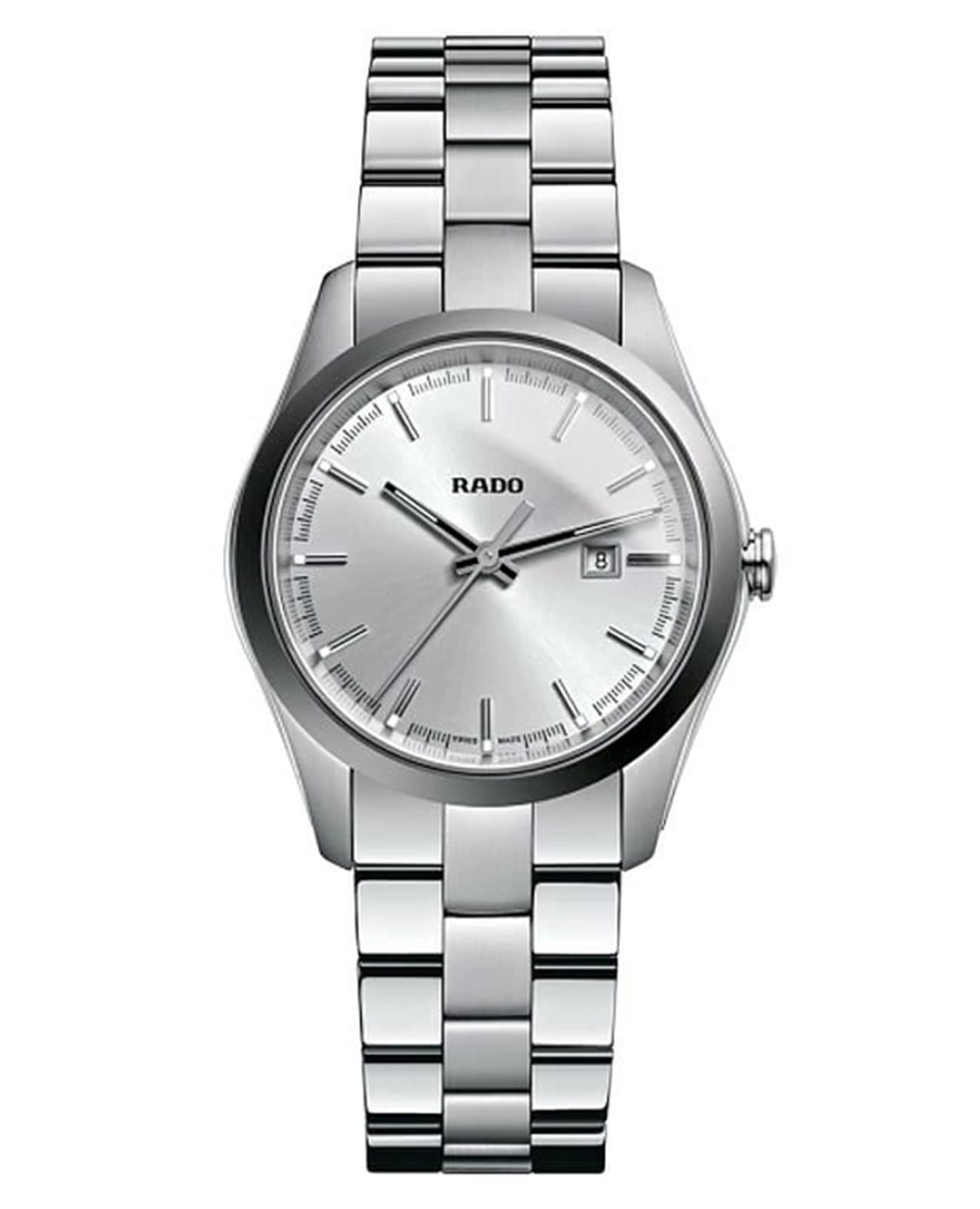 Rado Rado Hyperchrome R32110103  R32110103 кварцевые женские часы серебристый циферблат, браслет сталь + ceramos™ — вид спереди