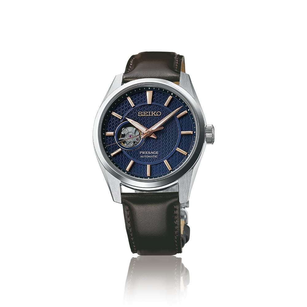Seiko Seiko Presage Sharp Edged Series SPB311 механические мужские часы часы крупный план синий циферблата