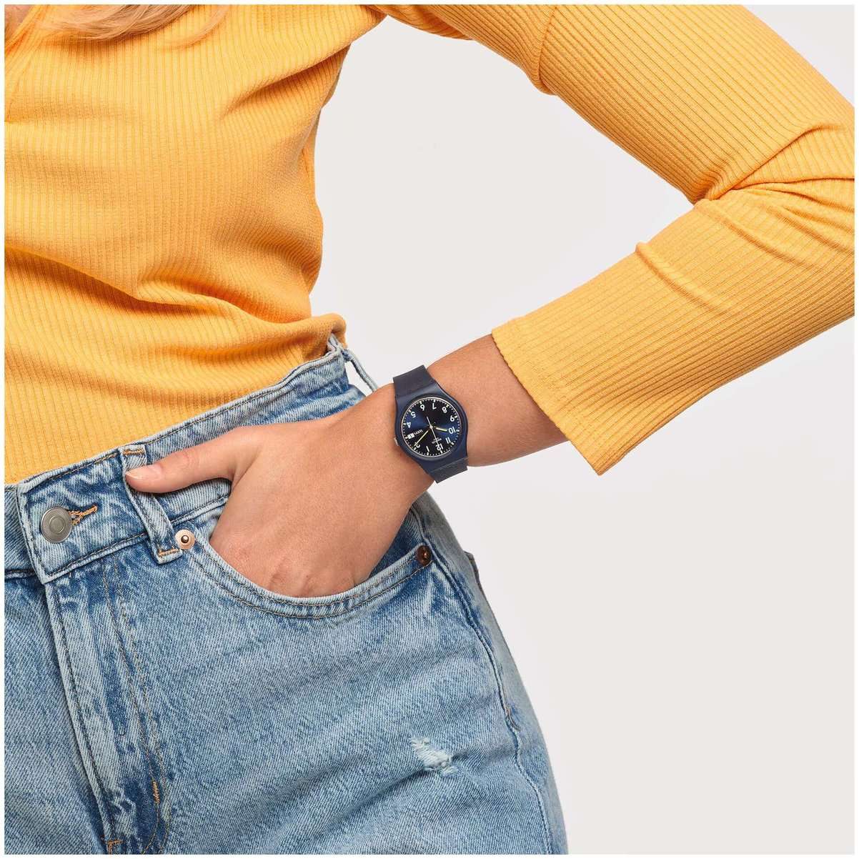 Swatch Swatch Gent Standard GN718-S26 кварцевые женские часы часы крупный план синий циферблата