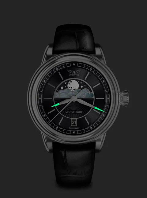 Aviator Aviator Douglas MoonFlight V.1.33.0.252.4, douglas moonflight швейцария женские часы на браслете кожаный боковой вид