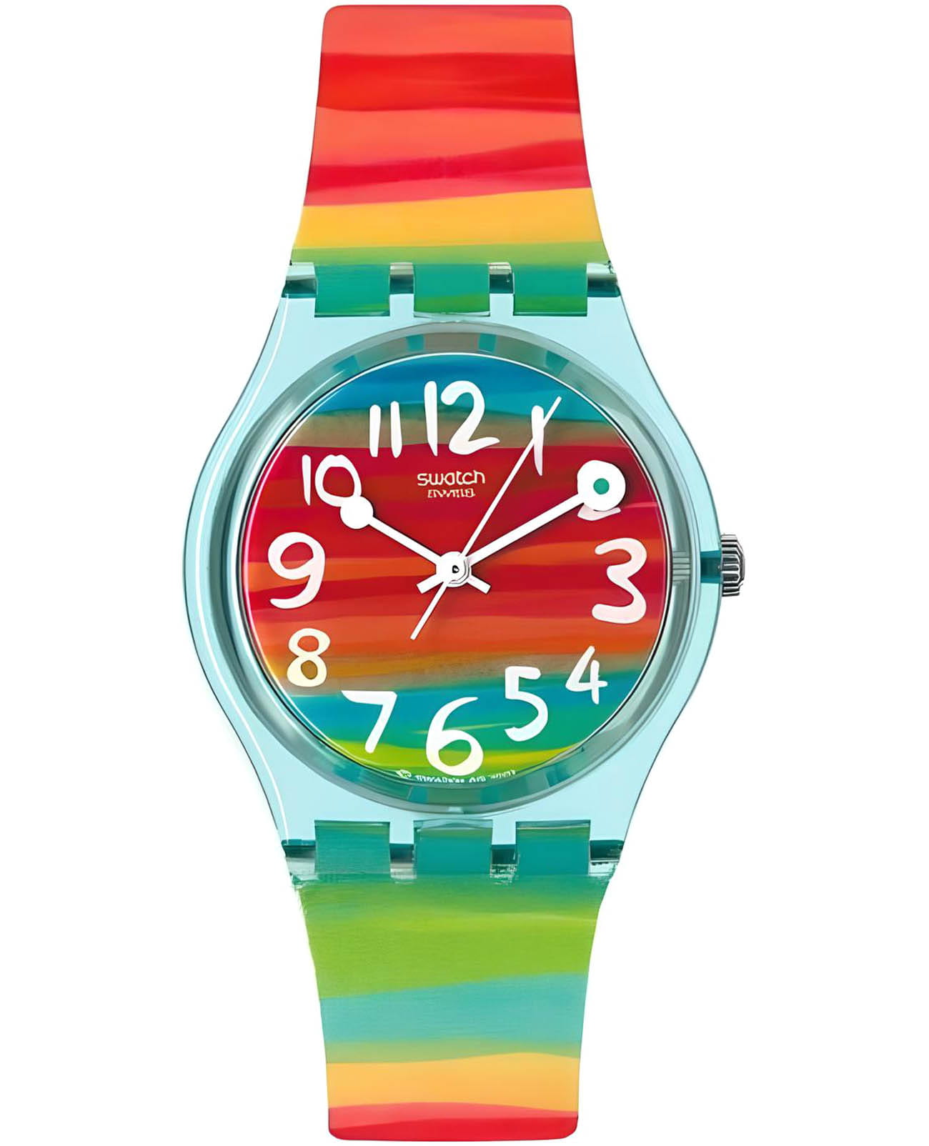 Swatch Swatch Gent Standard GS124  GS124 кварцевые женские часы цветной циферблат, браслет силикон — вид спереди