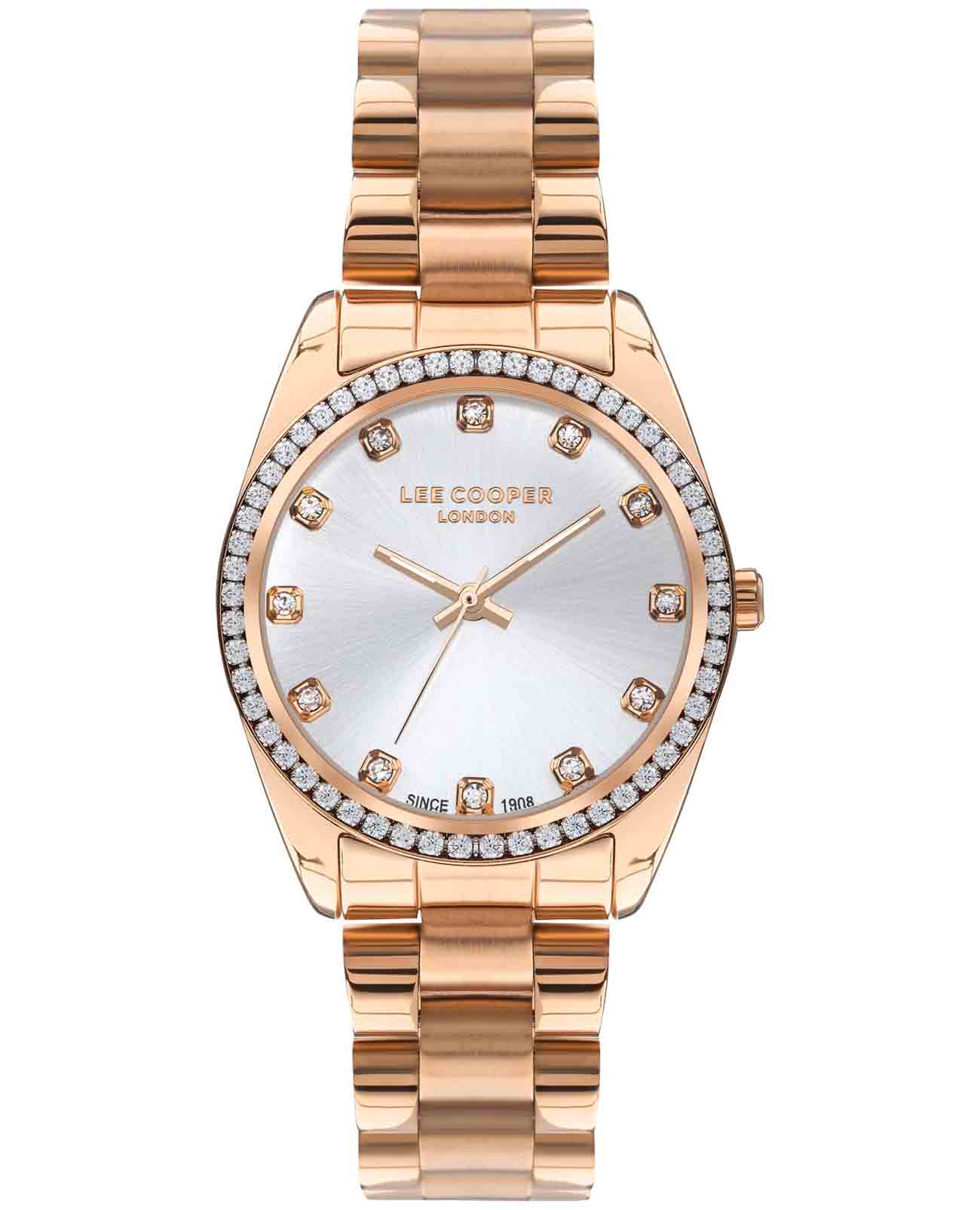 Lee Cooper Lee Cooper LC07478.430  LC07478.430 кварцевые женские часы серебристый циферблат, браслет нержавеющая сталь с ip-покрытием — вид спереди