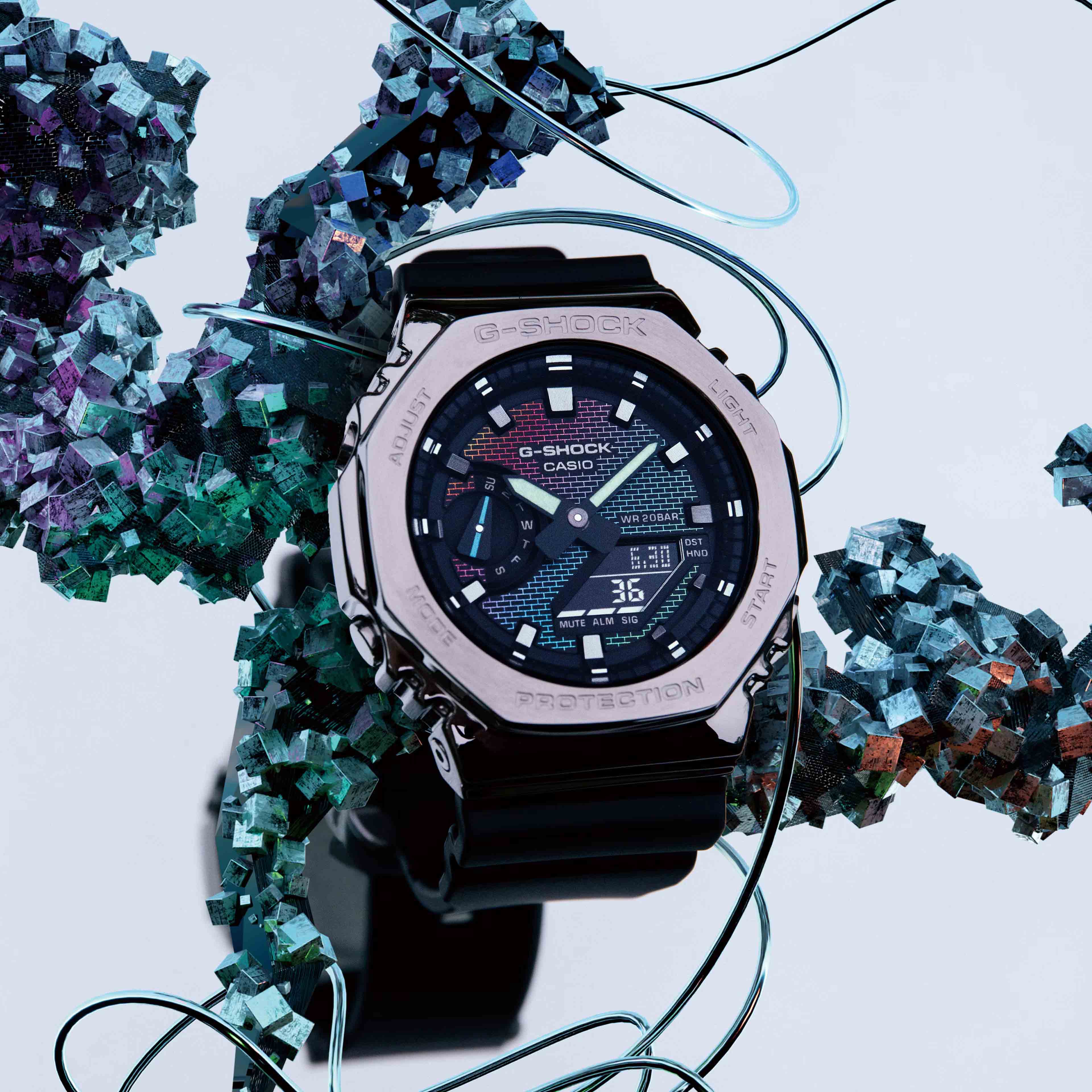 Оригинальные часы Casio Casio G-Shock GM-2100RW-1A электронные калибр механизма  общий вид