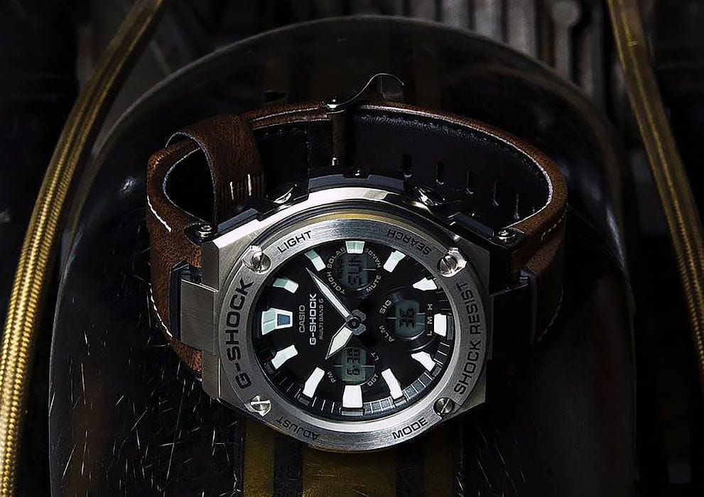 Casio Casio G-Shock GST-W130L-1A мужские часы черный циферблат на запястье