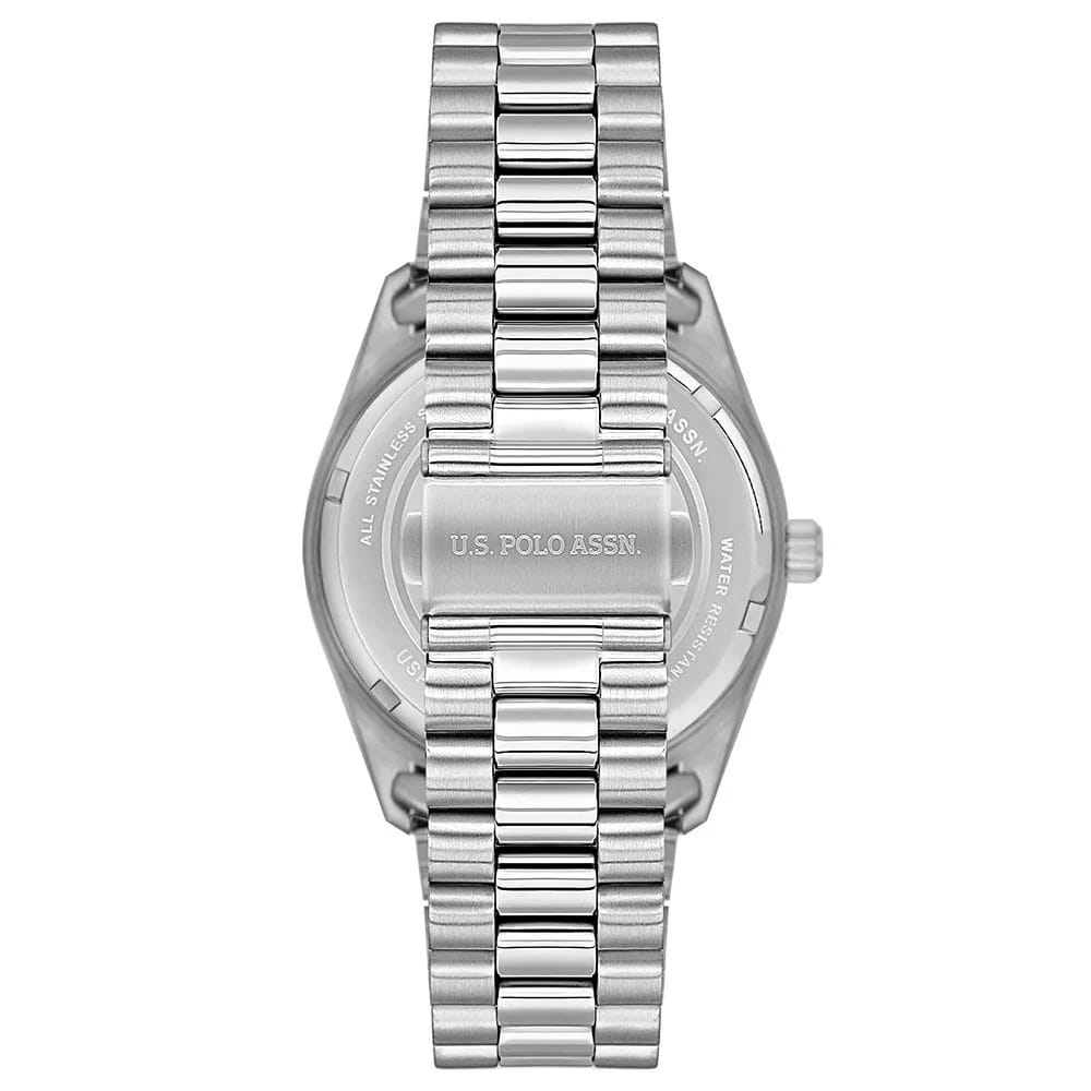 U.S. Polo Assn. U.S. Polo Assn. Fundamental USPA1100B-01,  сша мужские часы на браслете нержавеющая сталь боковой вид