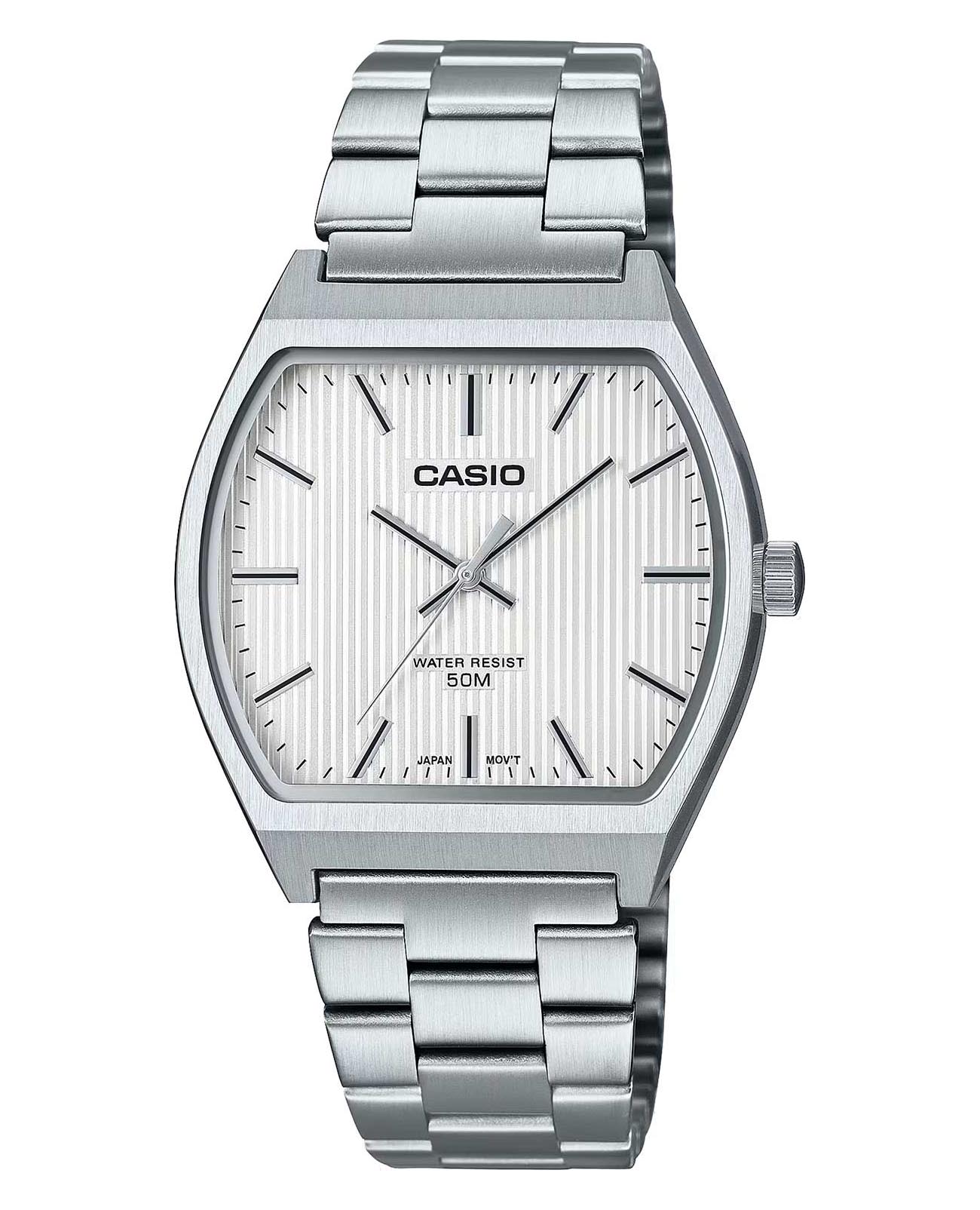 Casio Casio Collection MTP-B140D-7A  MTP-B140D-7A кварцевые мужские часы белый циферблат, браслет нержавеющая сталь — вид спереди