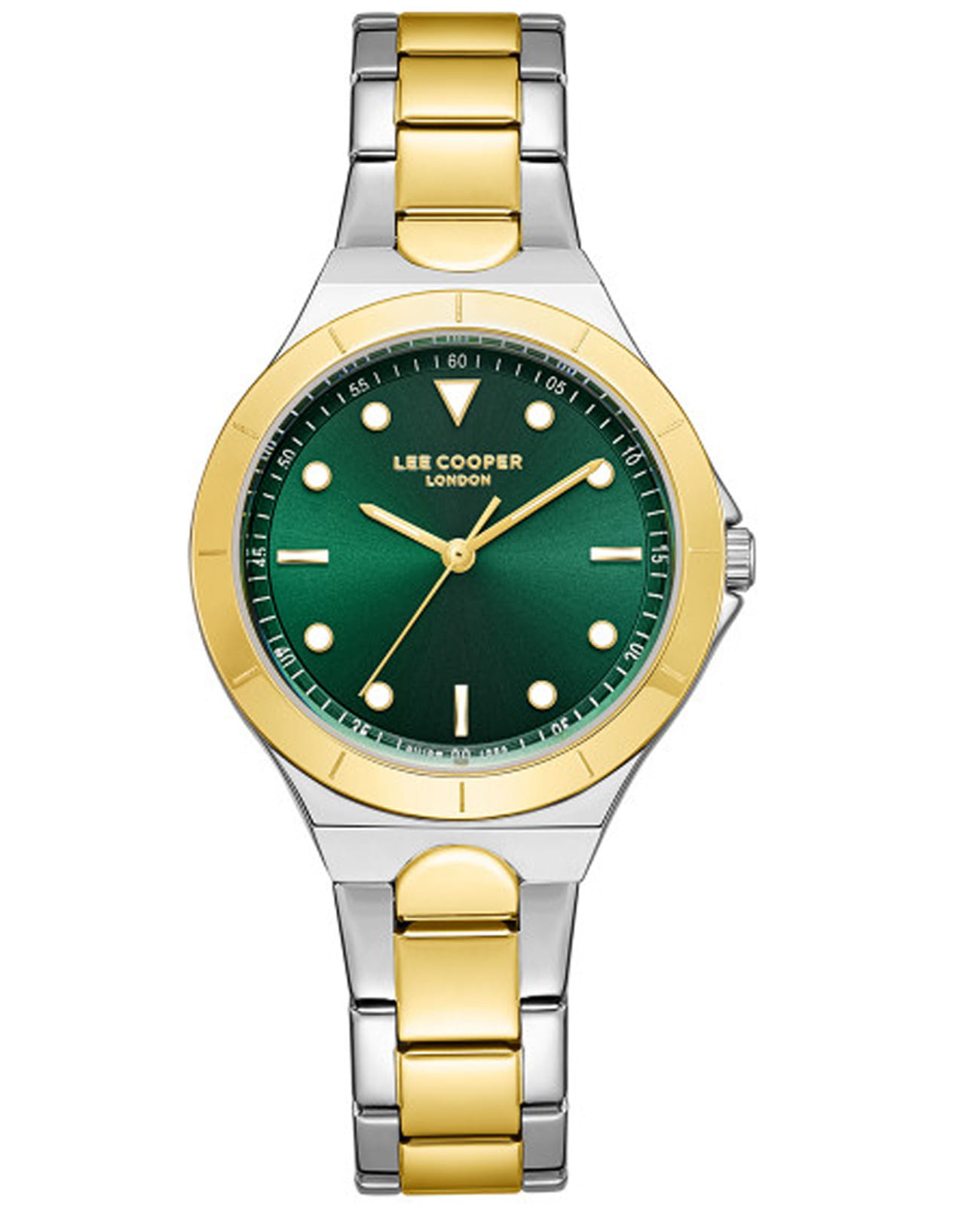 Lee Cooper Lee Cooper LC07999.270  LC07999.270 кварцевые женские часы зеленый циферблат, браслет нержавеющая сталь с ip-покрытием — вид спереди
