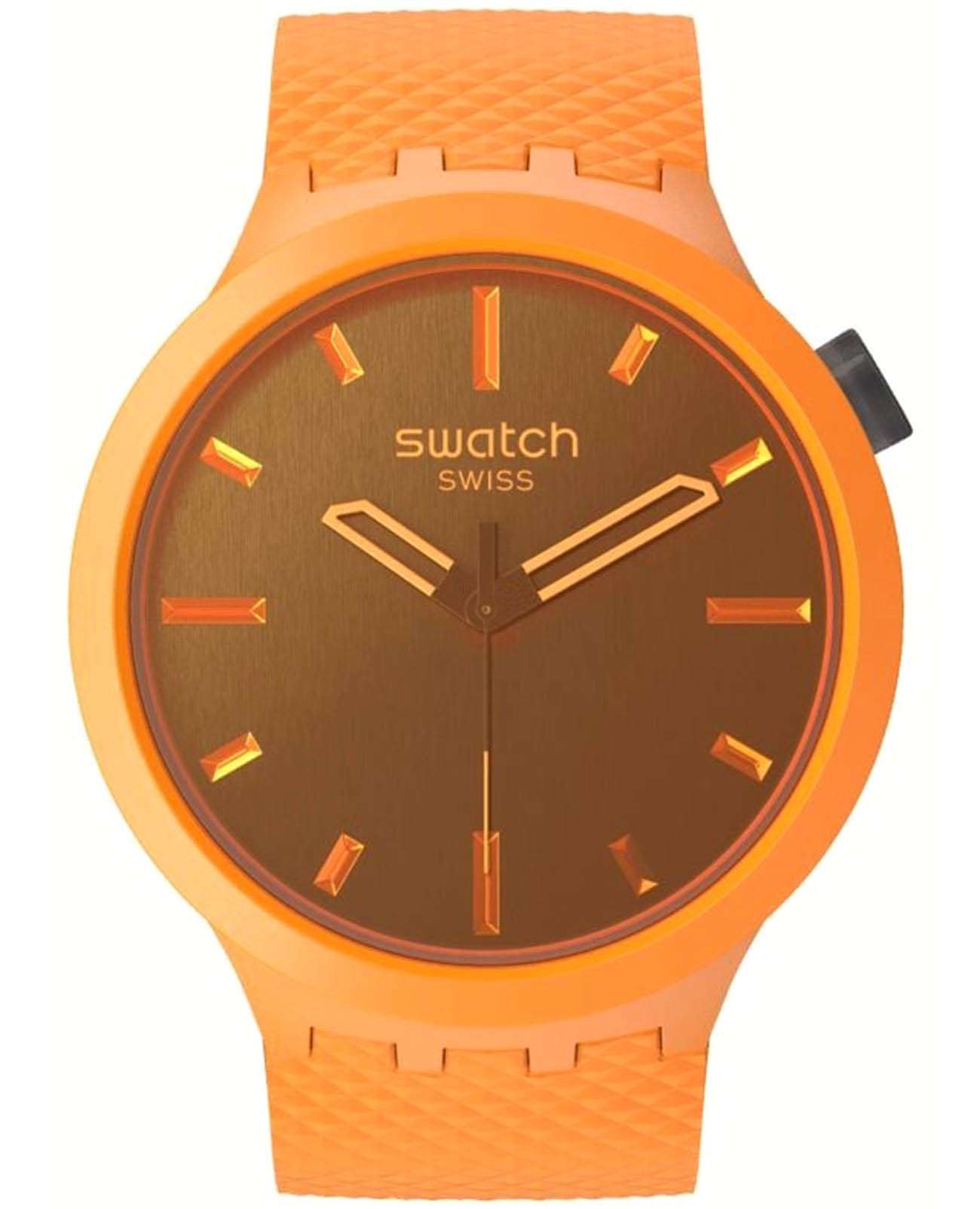 Swatch Swatch Big Bold Biosourced Standard SB05O102  SB05O102 кварцевые женские часы оранжевый циферблат, браслет биоматериал — вид спереди