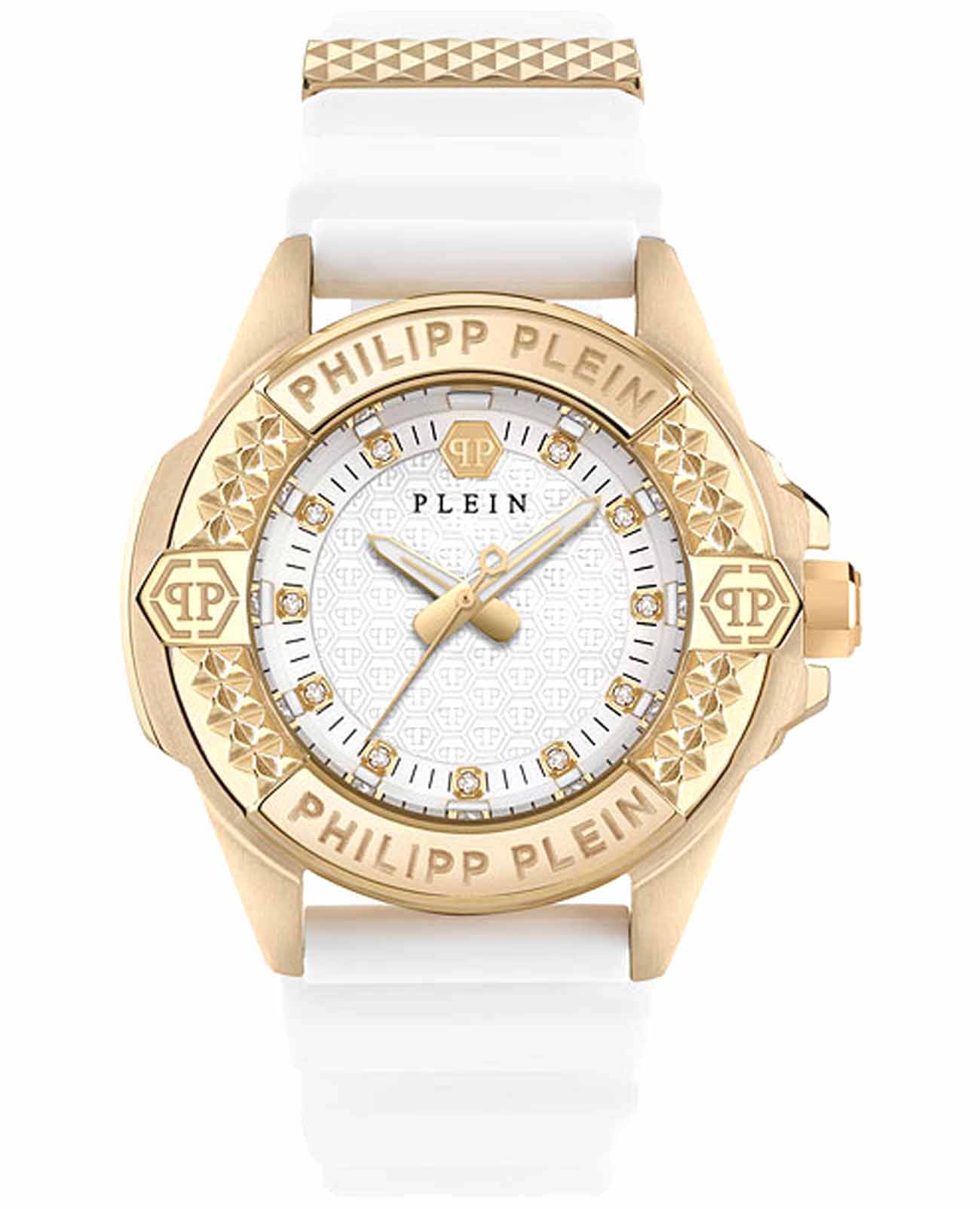Philipp Plein Philipp Plein Plein Majesty PWOFA0125  PWOFA0125 кварцевые женские часы белый циферблат, браслет силикон — вид спереди