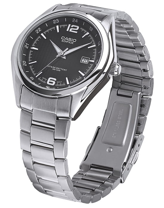 Casio Casio Edifice EF-121D-1A кварцевые мужские часы часы крупный план черный циферблата