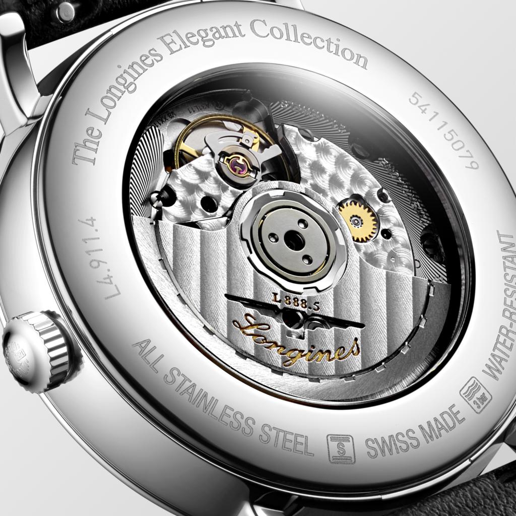Longines Longines Elegant Collection L4.911.4.11.2 механические мужские часы часы крупный план белый циферблата