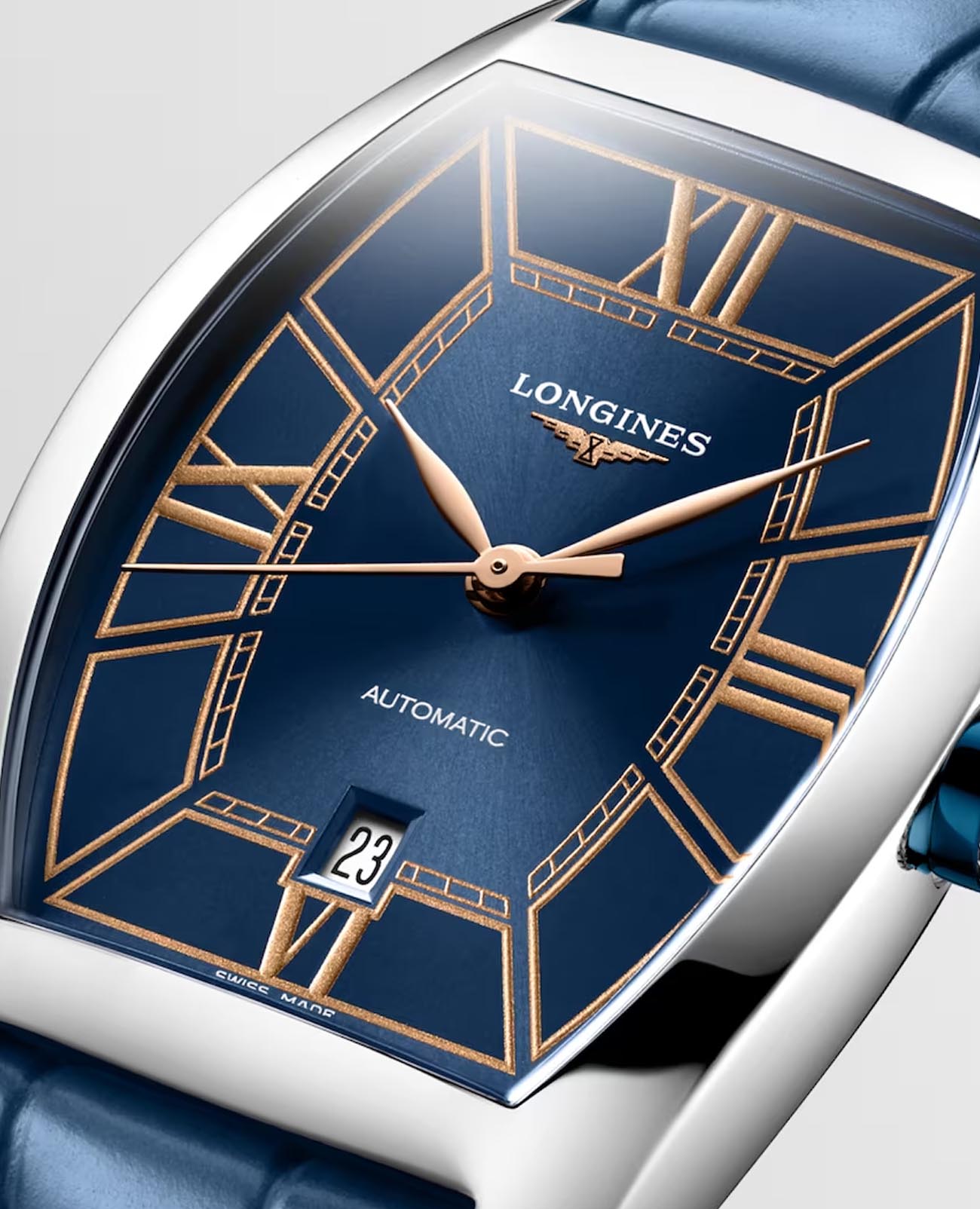 Longines Longines Evidenza L2.142.4.96.2 женские часы синий циферблат на запястье