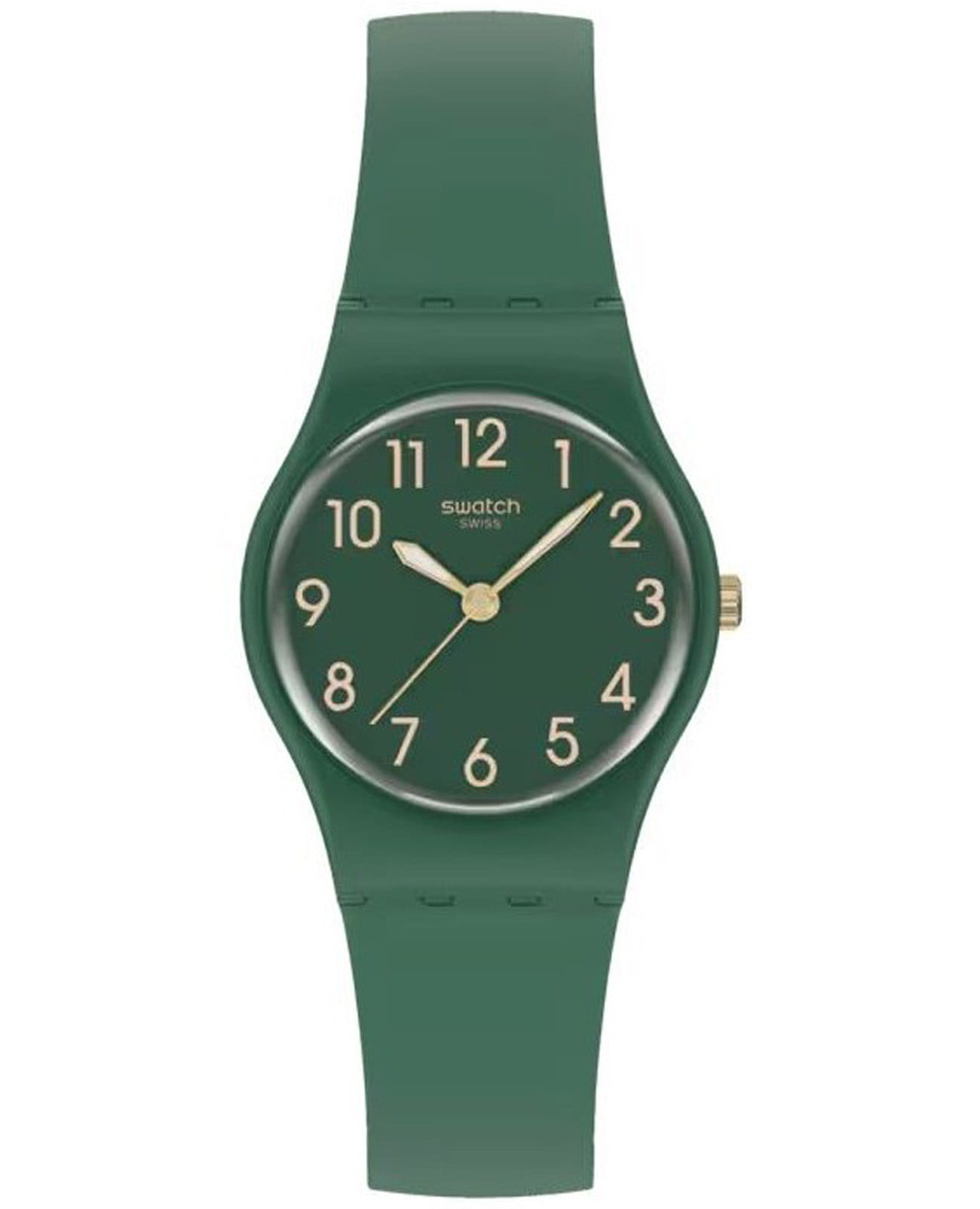 Swatch Swatch Lady LG130  LG130 кварцевые женские часы зеленый циферблат, браслет пластик — вид спереди