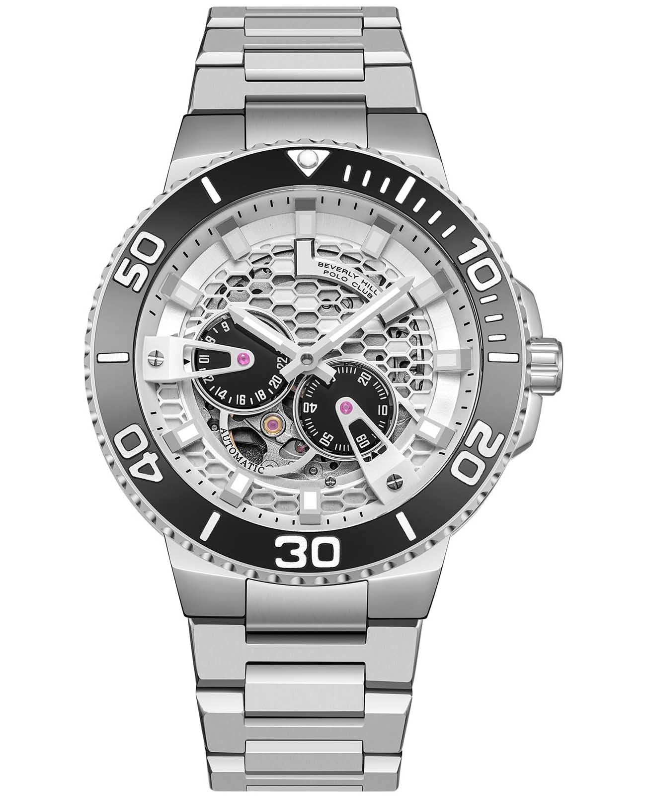 Beverly Hills Polo Club Beverly Hills Polo Club BP3702X.330  BP3702X.330 механические мужские часы  циферблат, браслет нержавеющая сталь — вид спереди