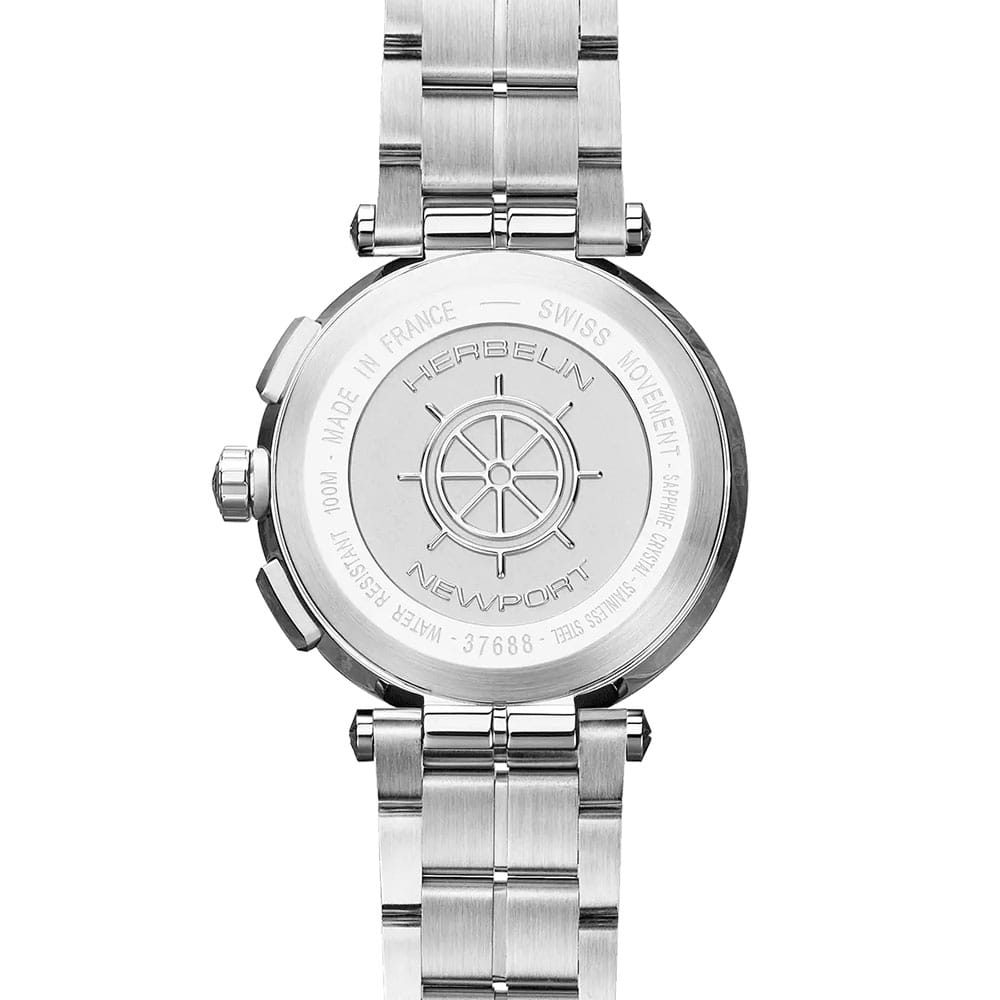Herbelin Herbelin Newport Chrono 37688B35,  франция мужские часы на браслете нержавеющая сталь боковой вид