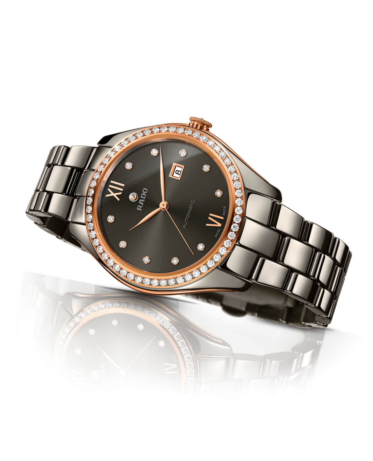 Rado Rado Hyperchrome Automatic Diamonds R32523702 женские часы серый циферблат на запястье