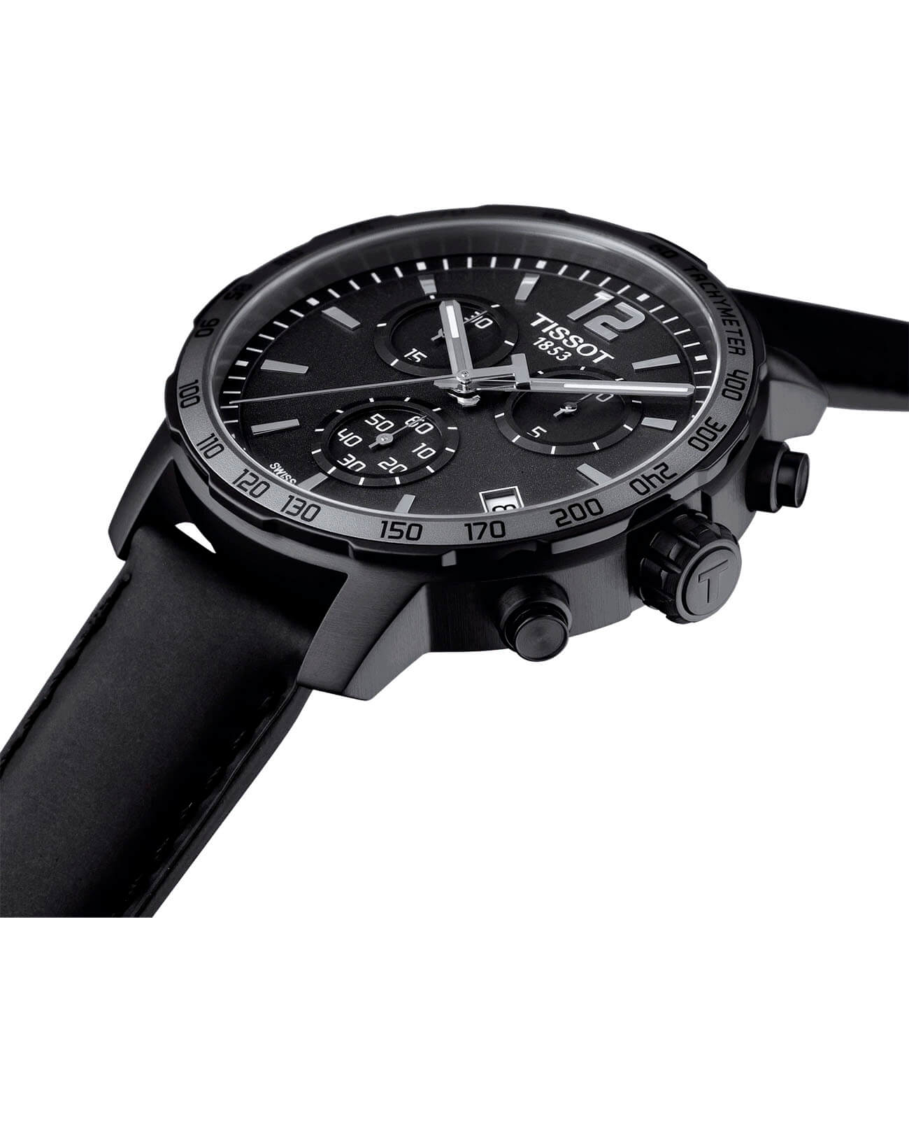 Tissot Tissot T-Sport Quickster T095.417.36.057.02, t-sport швейцария мужские часы на браслете кожаный боковой вид