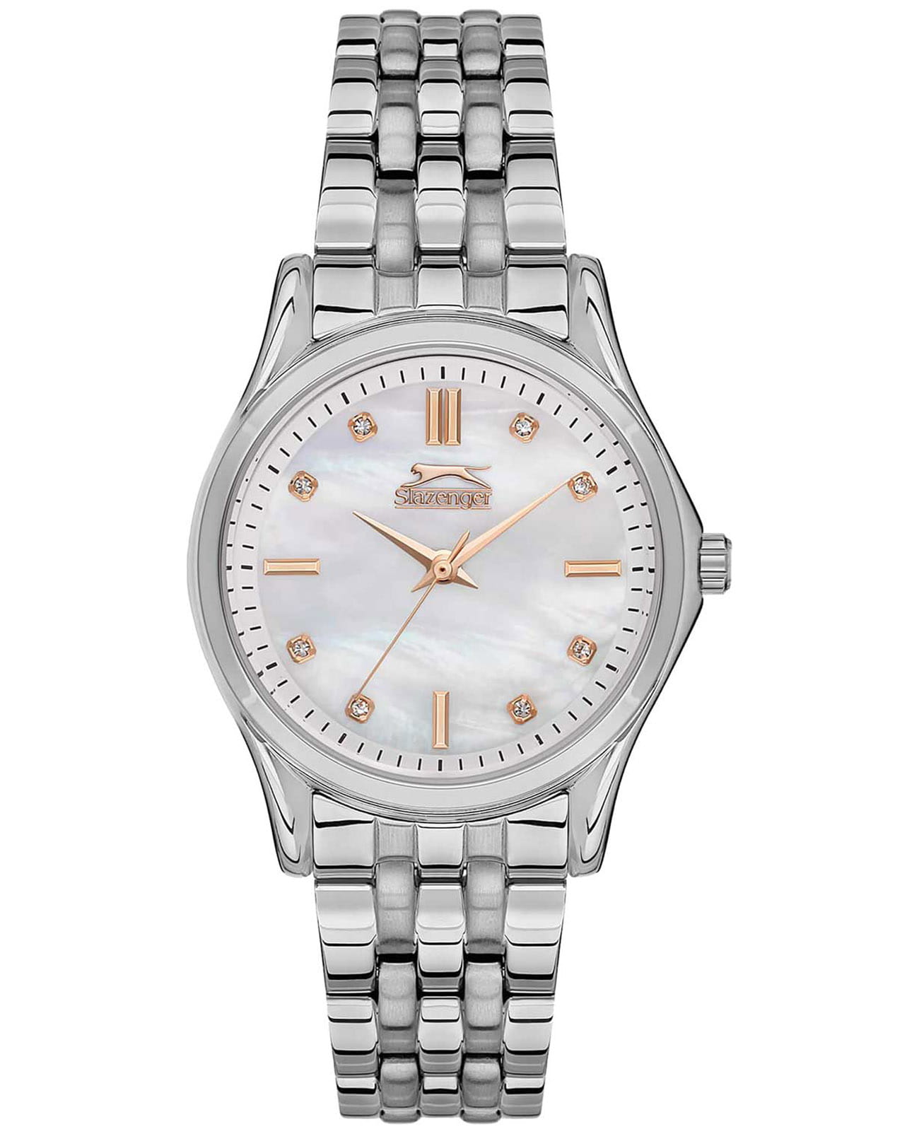 Slazenger Slazenger SL.09.2154.3.01  SL.09.2154.3.01 кварцевые женские часы перламутровый циферблат, браслет суперметалл — вид спереди