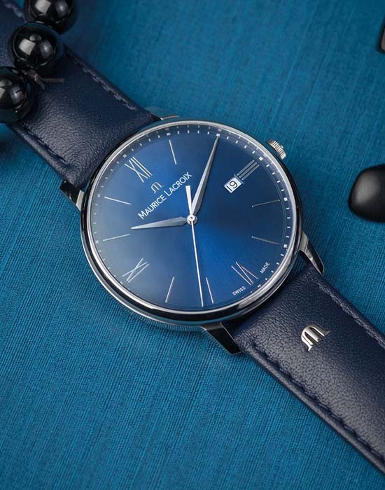 Maurice Lacroix Maurice Lacroix Eliros Date EL1118-SS001-410-1, eliros швейцария мужские часы на браслете кожаный боковой вид