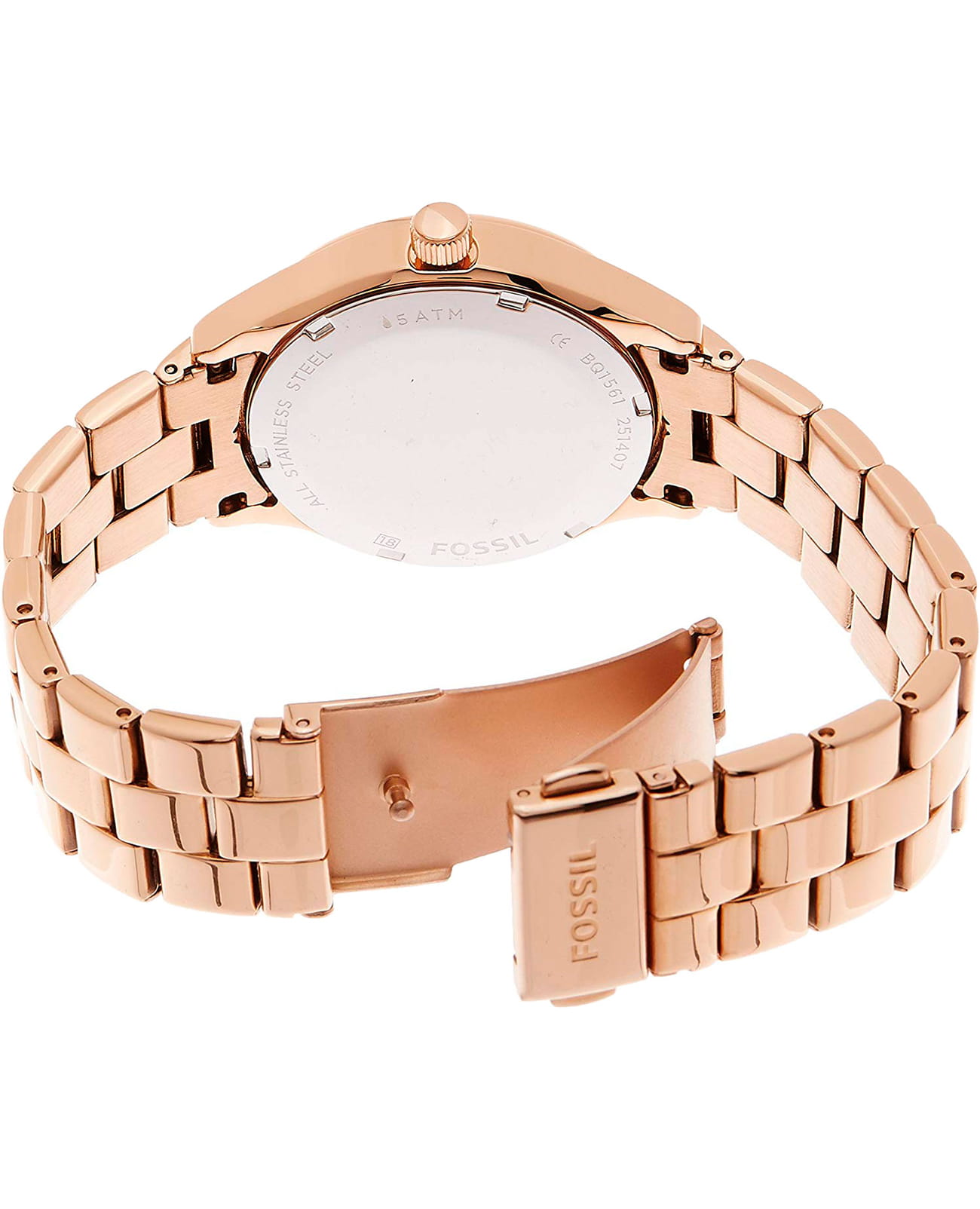 Fossil Fossil Carlie  BQ1561,  сша женские часы на браслете сталь с ip покрытием боковой вид