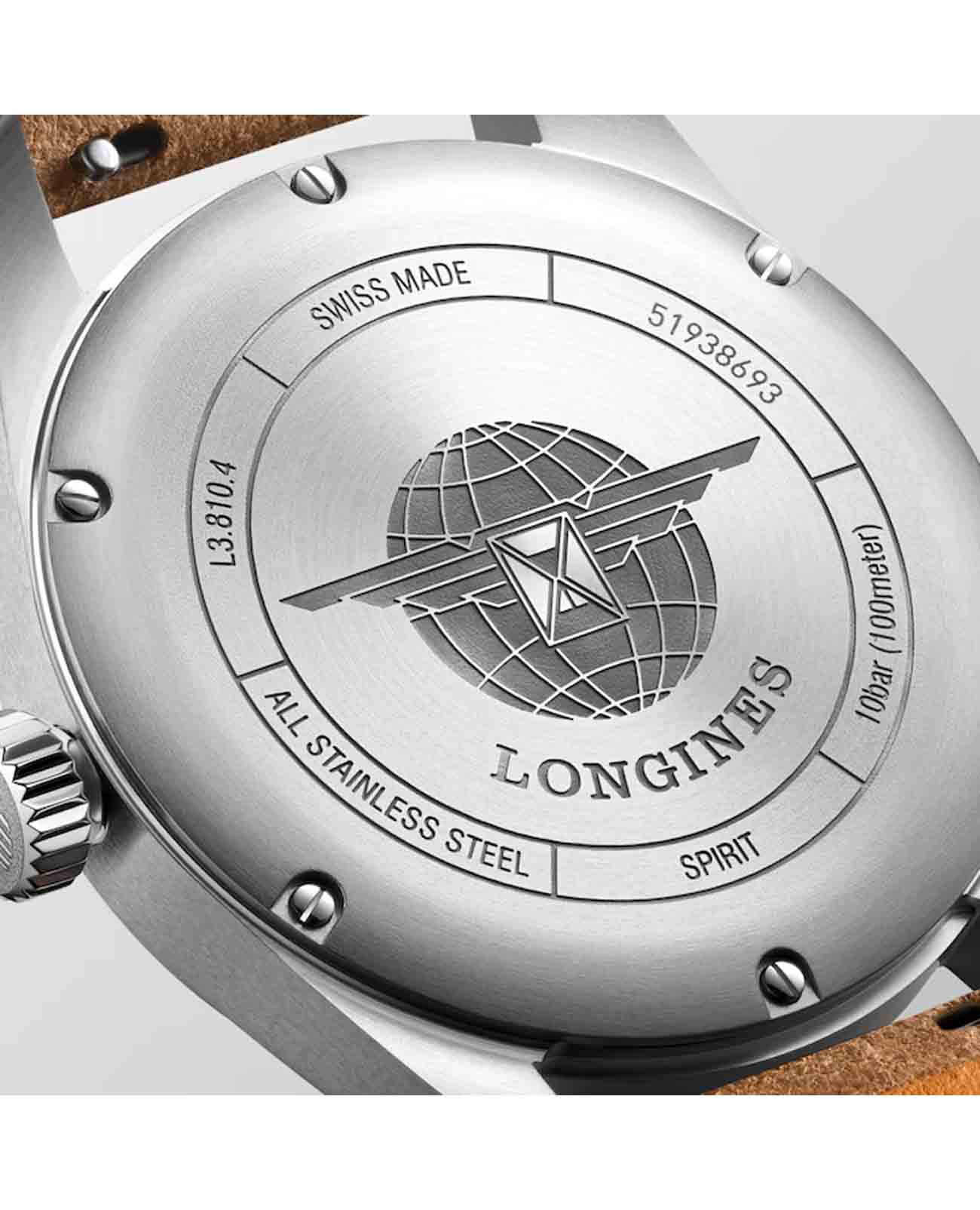Longines Longines Spirit L3.810.4.03.2 мужские часы зеленый циферблат на запястье