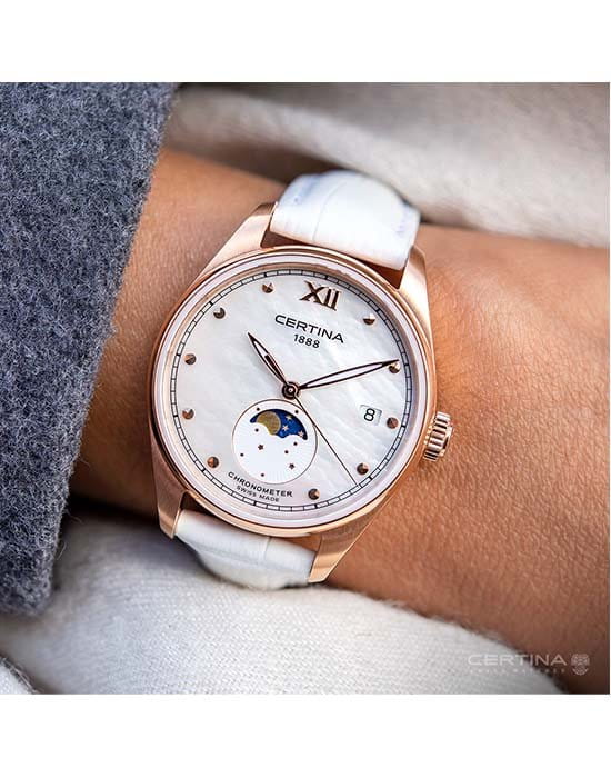 Certina Certina DS-8 Lady Moon Phase C033.257.36.118.00 DS 8, наручные женские часы фото под углом