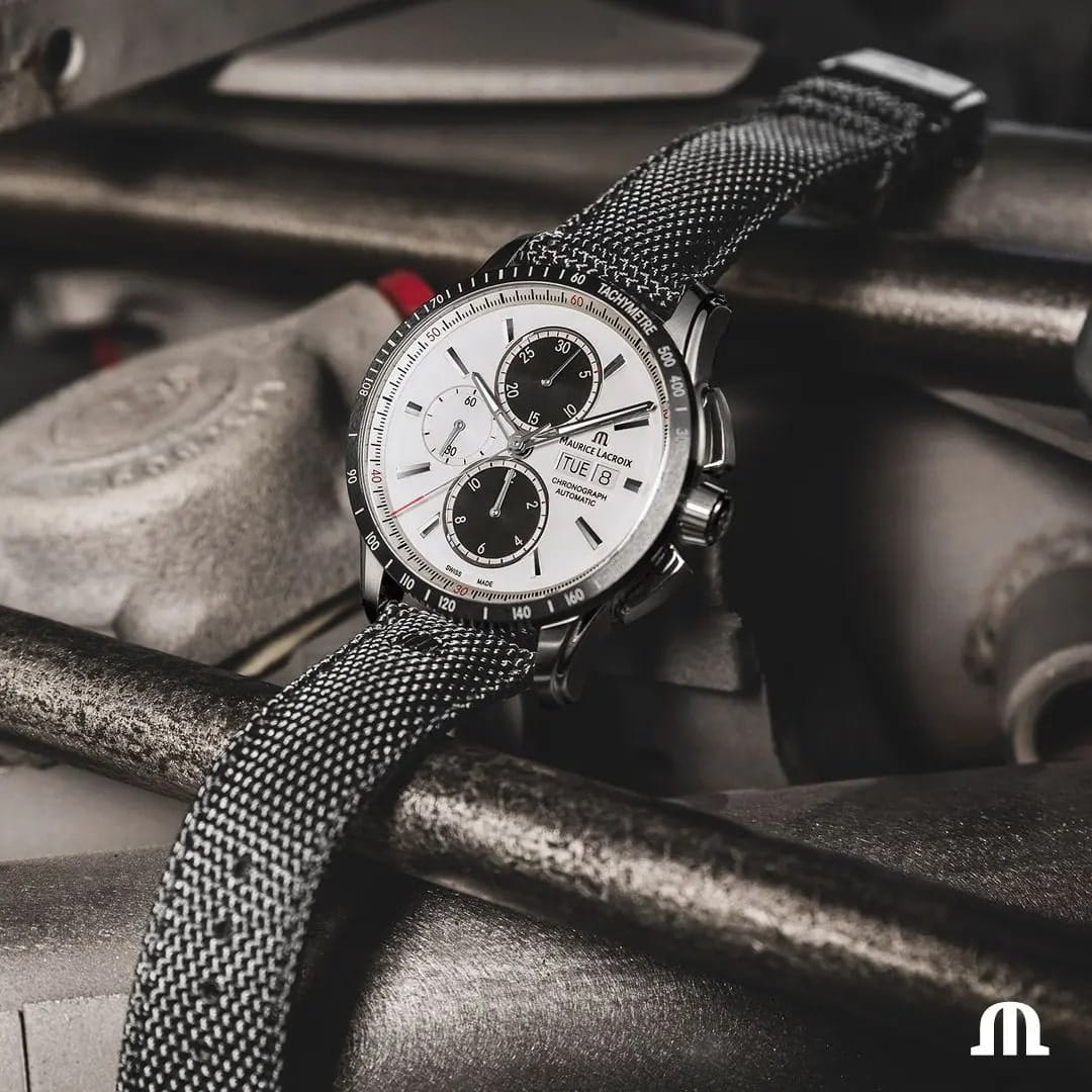 Maurice Lacroix Maurice Lacroix Pontos Chronograph 43mm PT6038-SSL2H-130-A механические мужские часы часы крупный план белый циферблата
