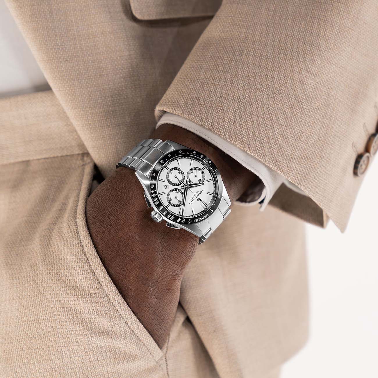 Hamilton Hamilton Jazzmaster Performer Autochrono 42mm H36606110  - задняя крышка металл корпуса, швейцария часы