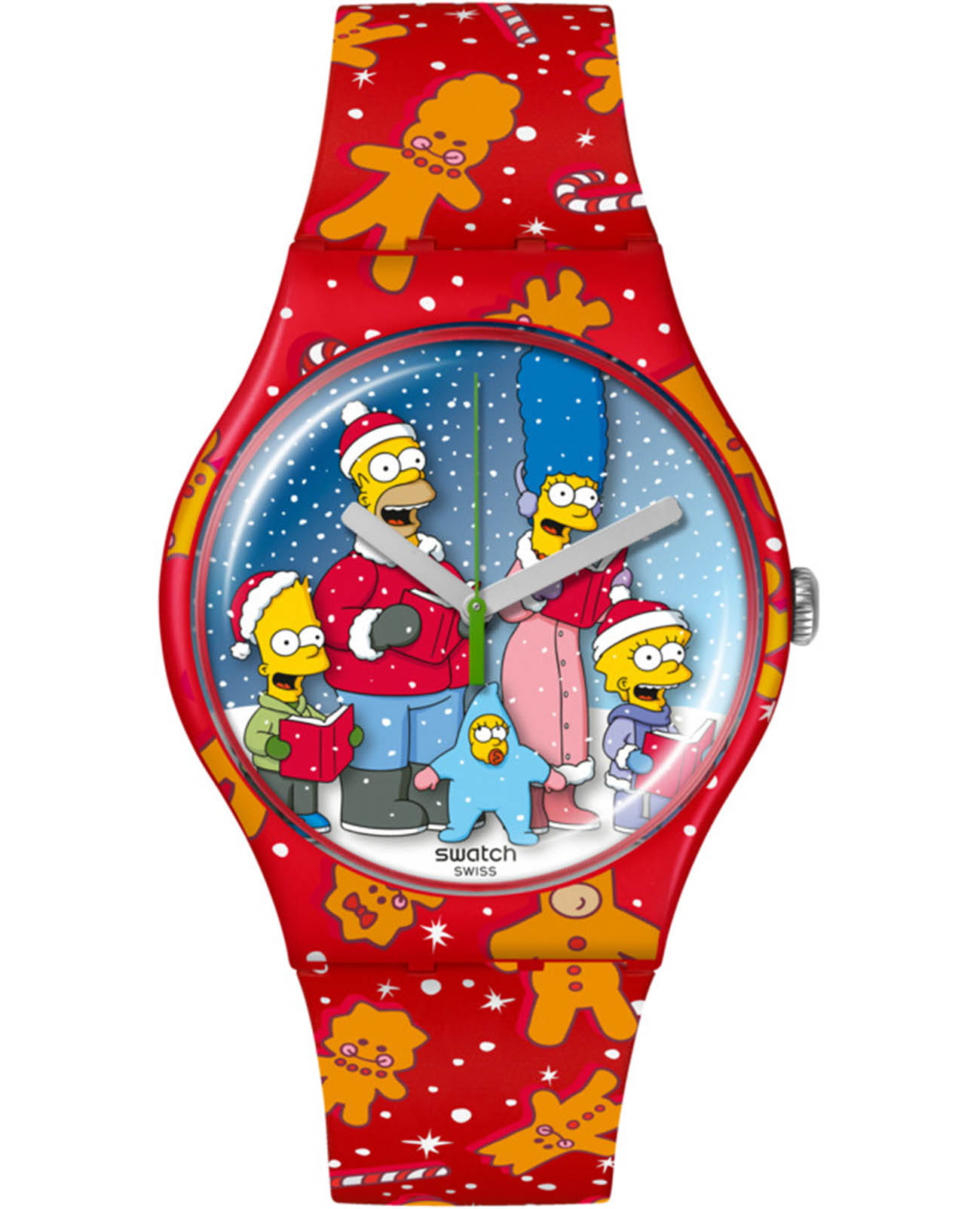 Swatch Swatch New Gent SUOZ361  SUOZ361 кварцевые мужские часы цветной циферблат, браслет силикон — вид спереди