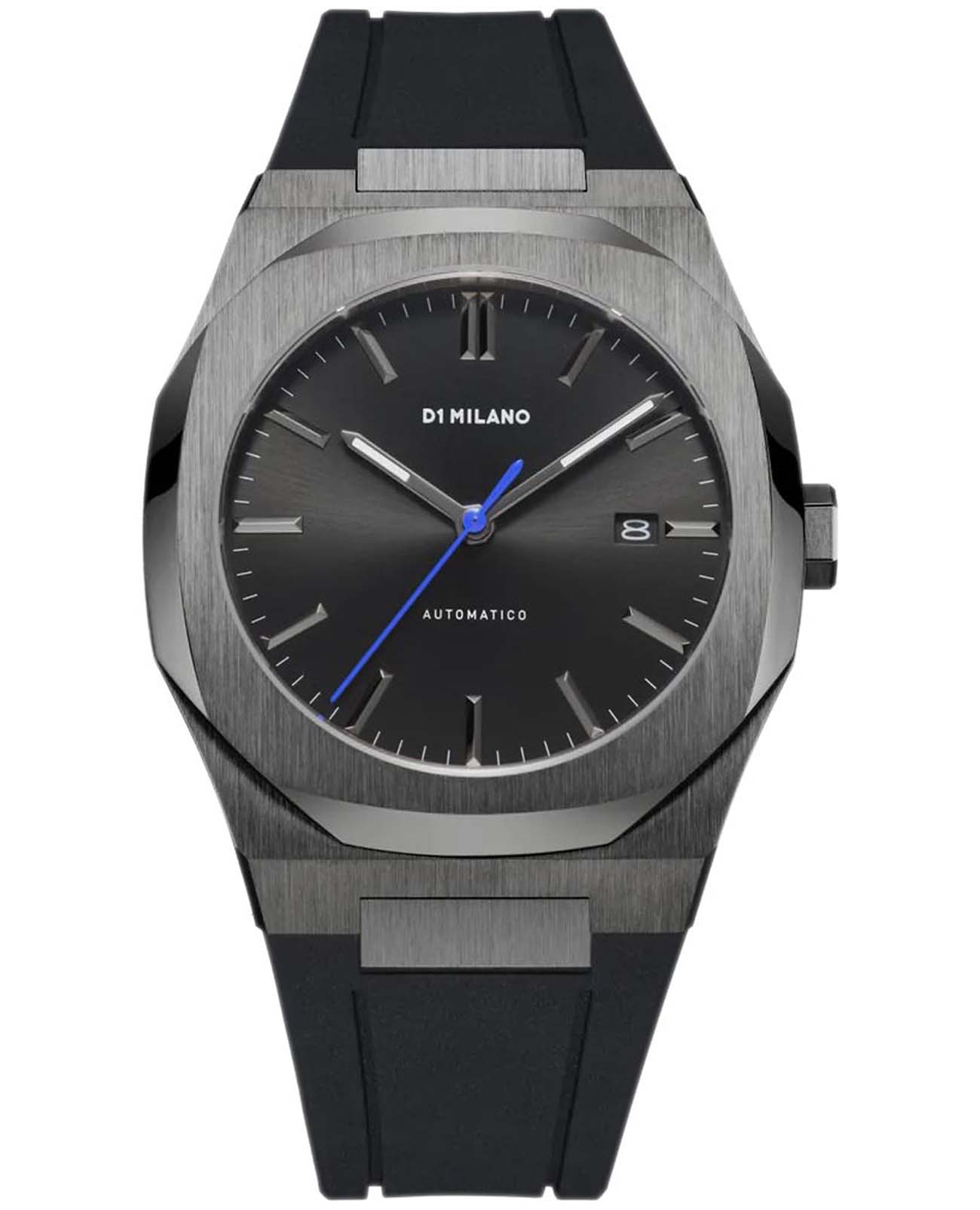 D1 Milano D1 Milano Automatico ATRJ11  ATRJ11 механические мужские часы черный циферблат, браслет каучук — вид спереди