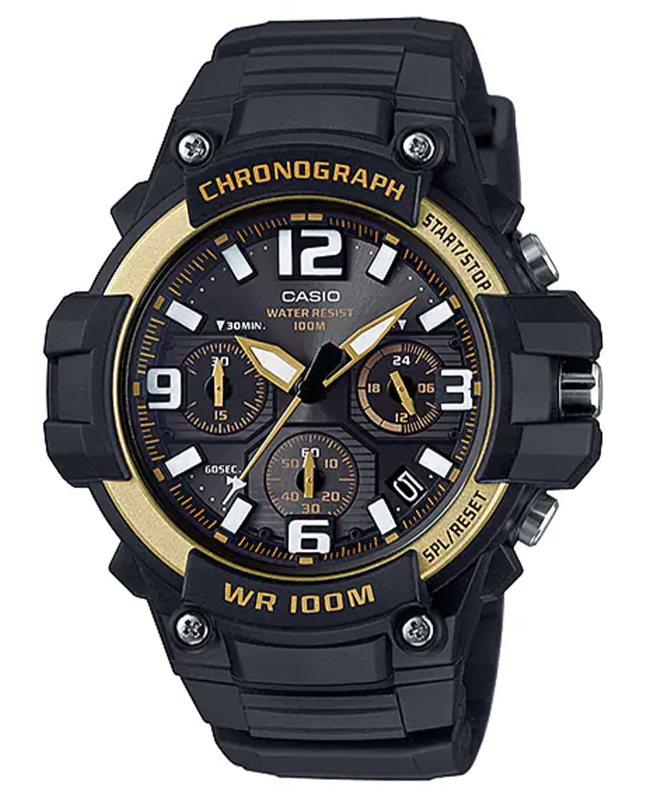 Casio Casio Collection Analog MCW-100H-9A2VDF (MCW-100H-9A2)  MCW-100H-9A2 кварцевые мужские часы черный циферблат, браслет пластик — вид спереди