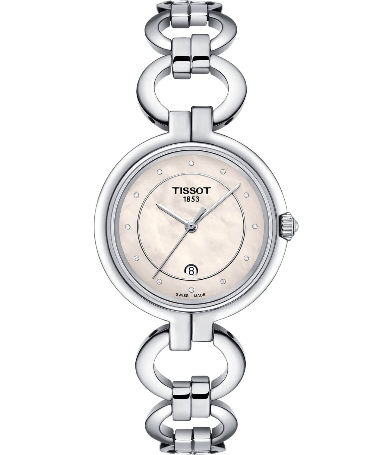 Tissot Tissot Flamingo T094.210.11.116.00 Flamingo T0942101111600 кварцевые женские часы перламутровый циферблат, браслет нержавеющая сталь — вид спереди