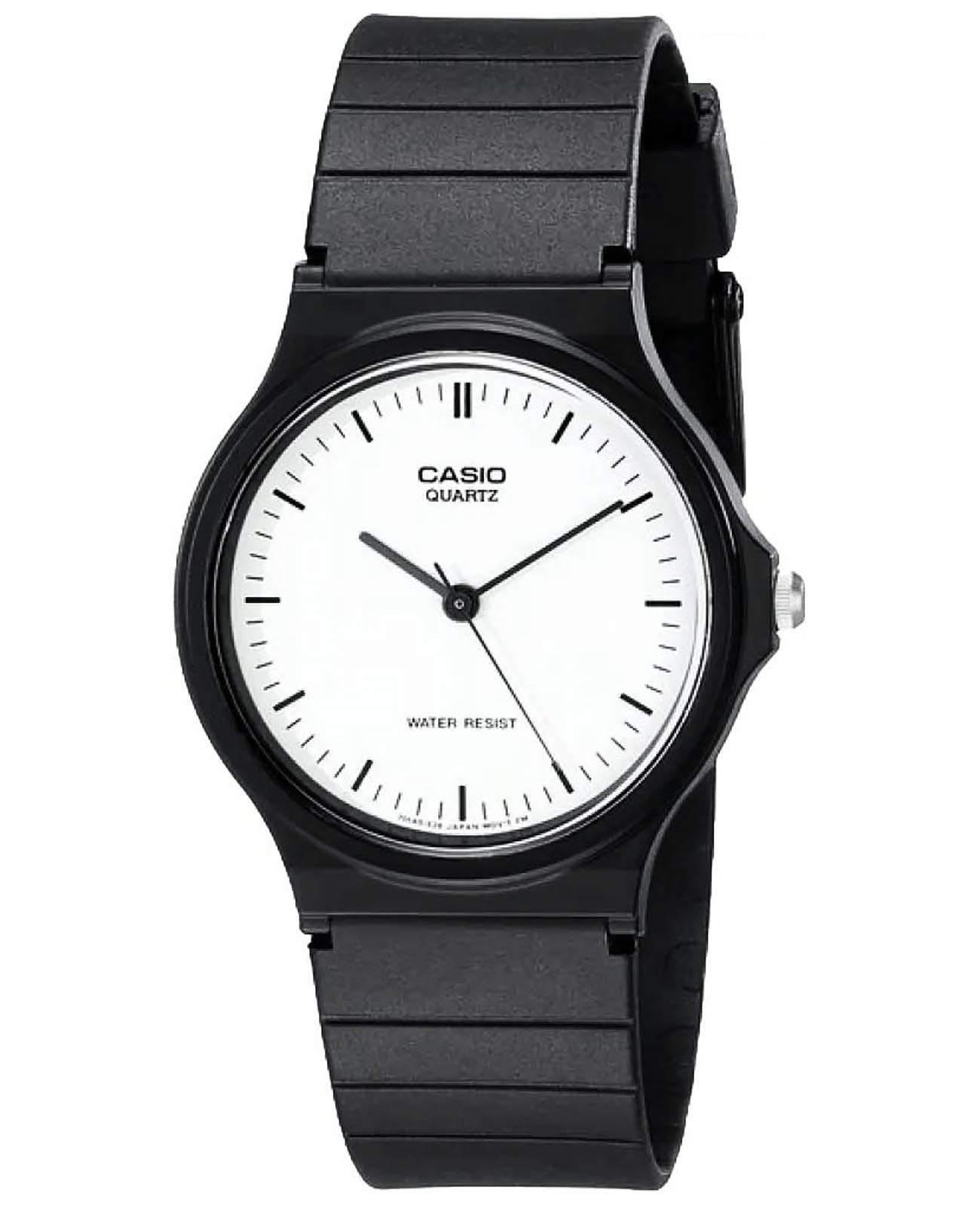 Casio Casio Collection MQ-24-7E  MQ-24-7E кварцевые мужские часы белый циферблат, браслет пластик — вид спереди