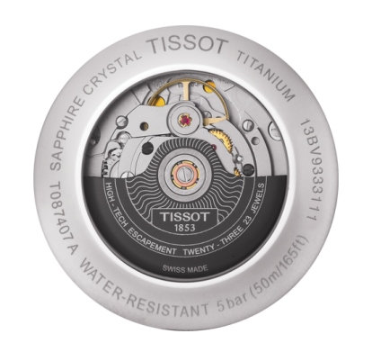 Tissot Tissot Titanium Automatic T087.407.55.037.00, t-classic швейцария мужские часы на браслете титановый боковой вид
