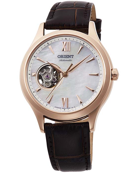 Orient Orient RA-AG0022A (RN-AG0022A)  RA-AG0022A механические женские часы перламутровый циферблат, браслет кожаный — вид спереди