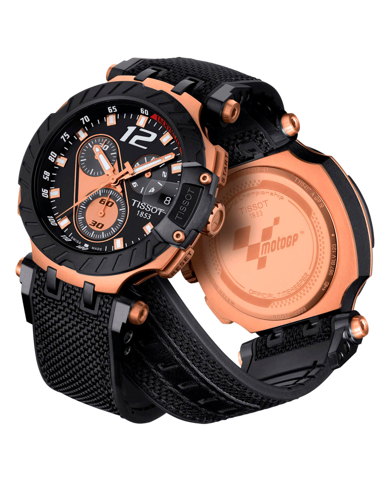 Tissot Tissot T-Race Motogp Chronograph T115.417.37.057.00, t-sport швейцария мужские часы на браслете каучук боковой вид