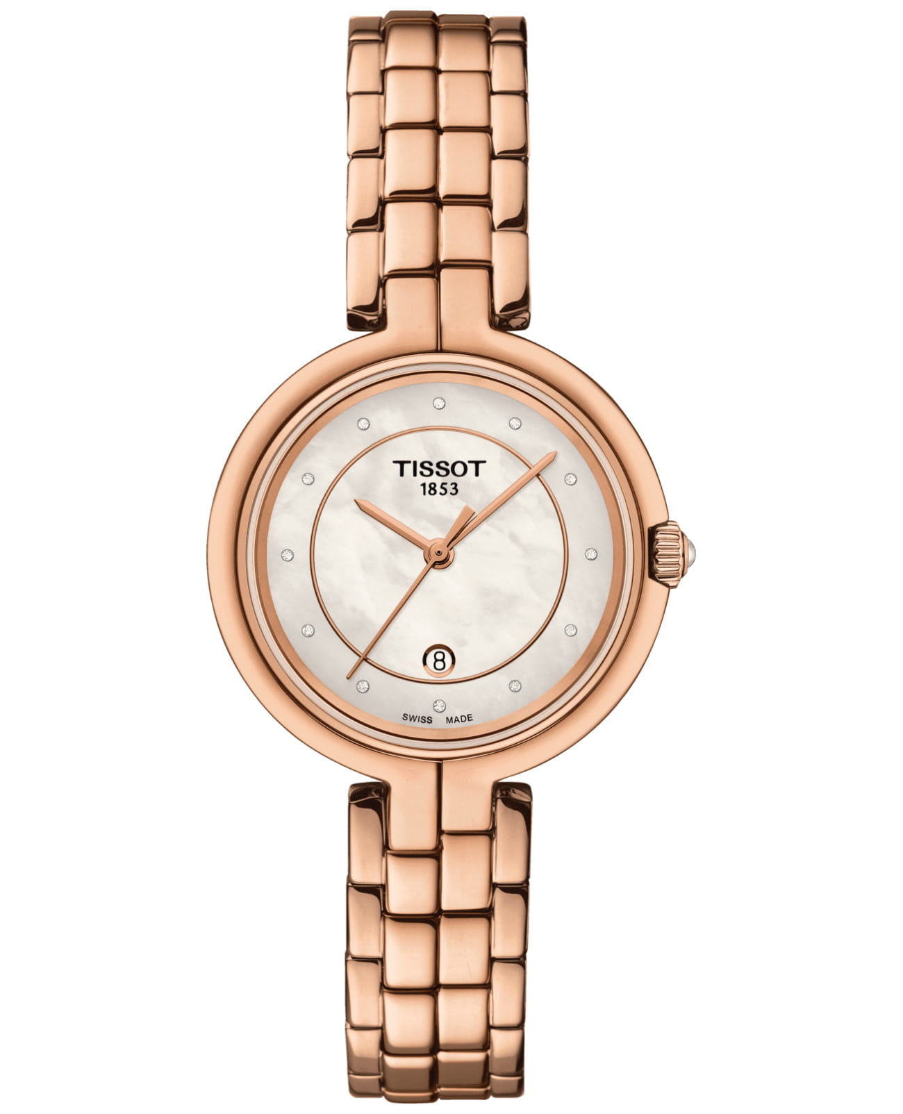 Tissot Tissot Flamingo T094.210.33.116.02 Flamingo T0942103311602 кварцевые женские часы перламутровый циферблат, браслет нержавеющая сталь — вид спереди