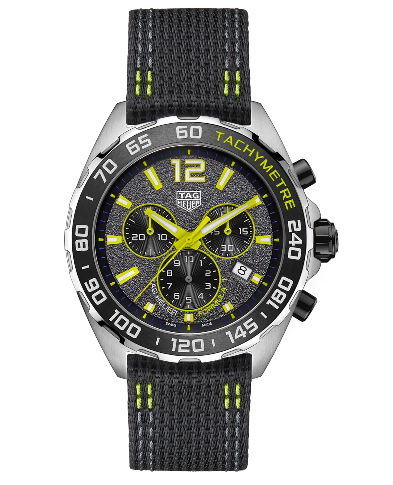 TAG Heuer TAG Heuer Formula 1 CAZ101AG.FC8304  CAZ101AG.FC8304 кварцевые мужские часы черный циферблат, браслет нейлон — вид спереди