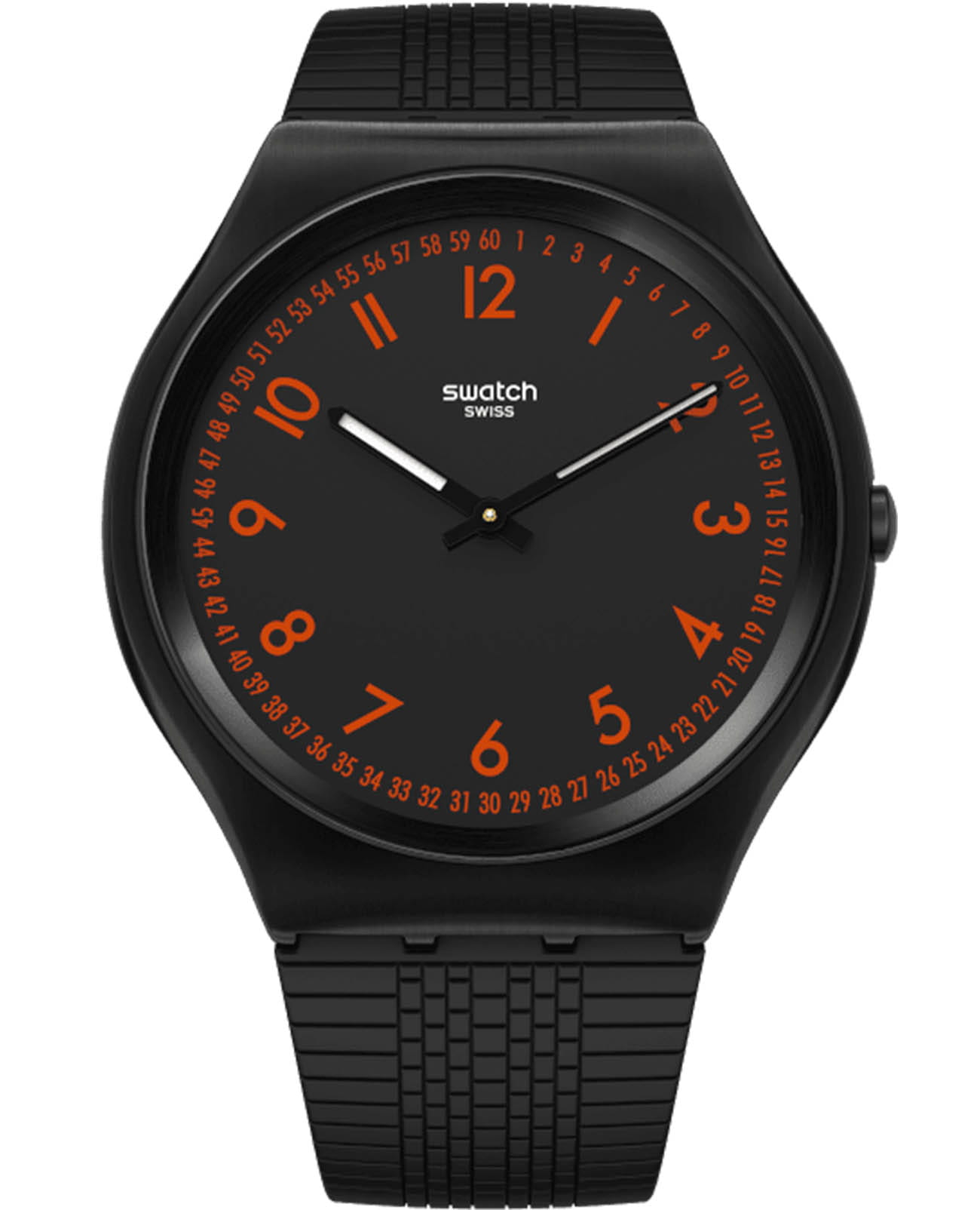Swatch Swatch Skin Irony 42 SS07B106  SS07B106 кварцевые женские часы черный циферблат, браслет резина — вид спереди