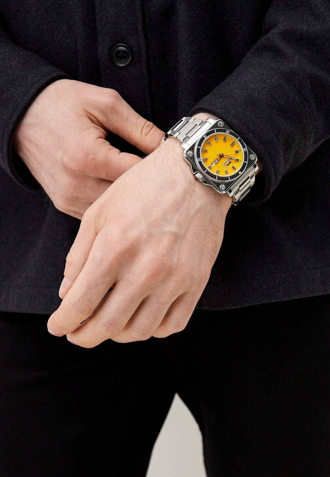 Slazenger Slazenger SL.09.2232.1.07 кварцевые мужские часы часы крупный план желтый циферблата