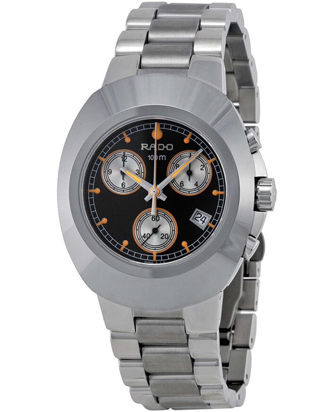 Rado Rado DiaStar Chronograph R12638153  R12638153 кварцевые мужские часы серый циферблат, браслет нержавеющая сталь — вид спереди