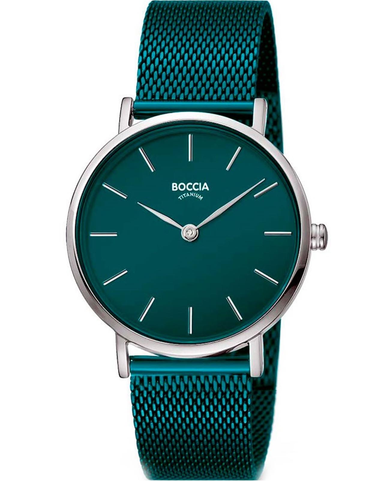 Boccia Titanium Boccia Titanium Circle-Oval 3281-10  3281-10 кварцевые женские часы зеленый циферблат, браслет титановый c pvd покрытием — вид спереди
