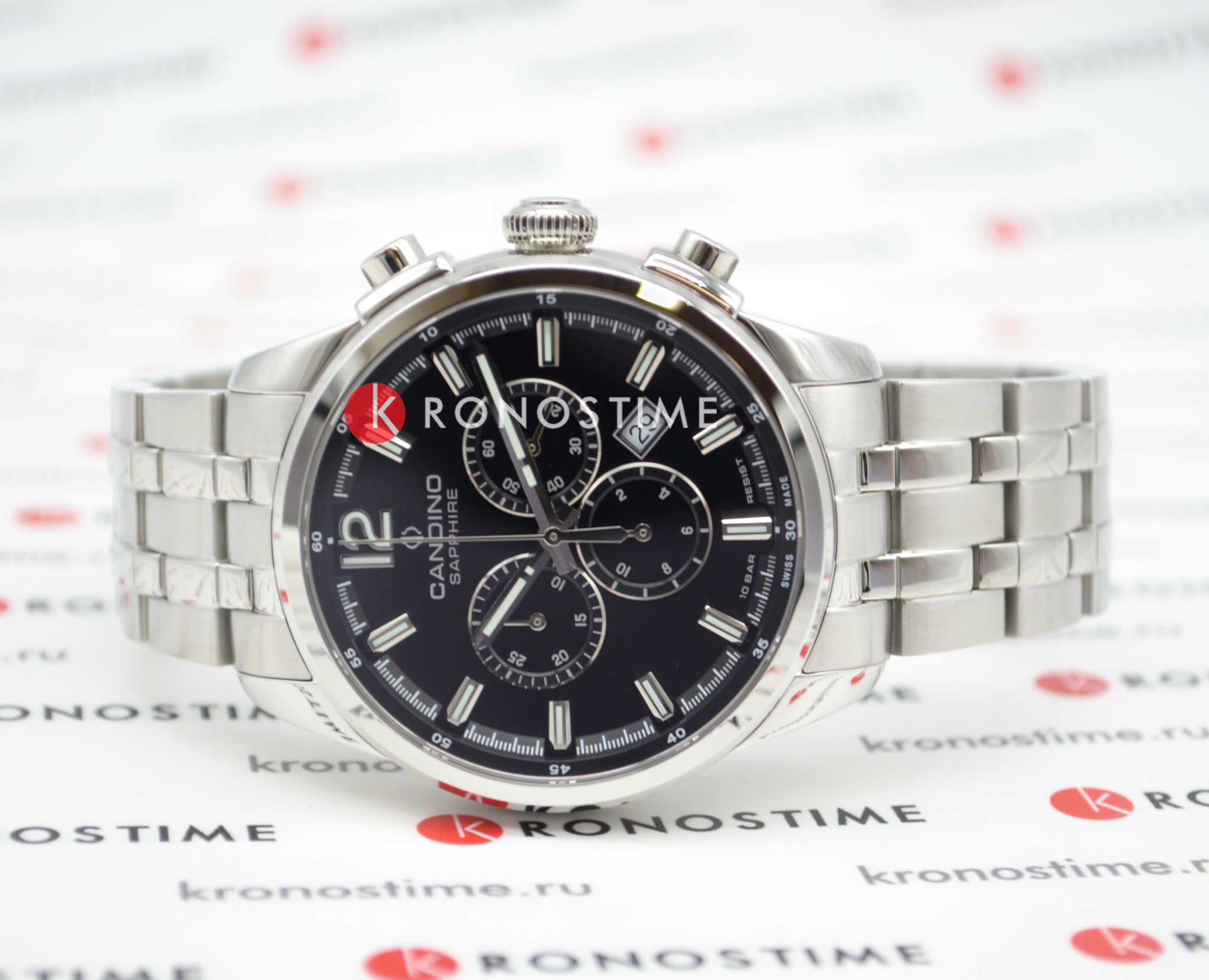 Candino Candino Chronograph C4744/6,  швейцария мужские часы на браслете нержавеющая сталь боковой вид